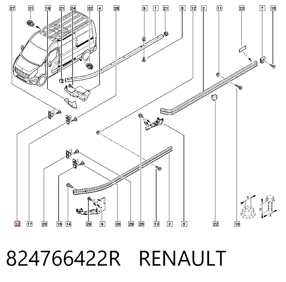 93167781 General Motors Limitador da porta deslizante, na carroçaria inferior