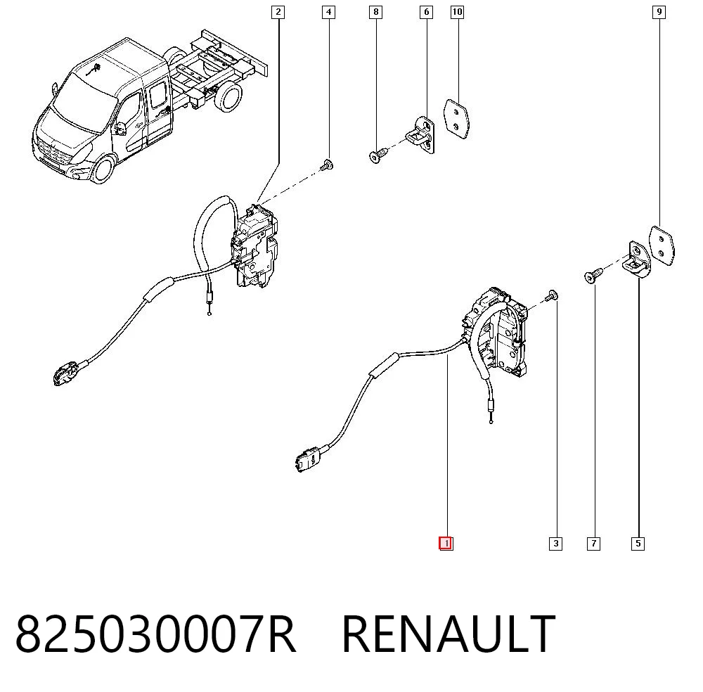 Fecho da porta dianteira esquerda para Renault Master III FV