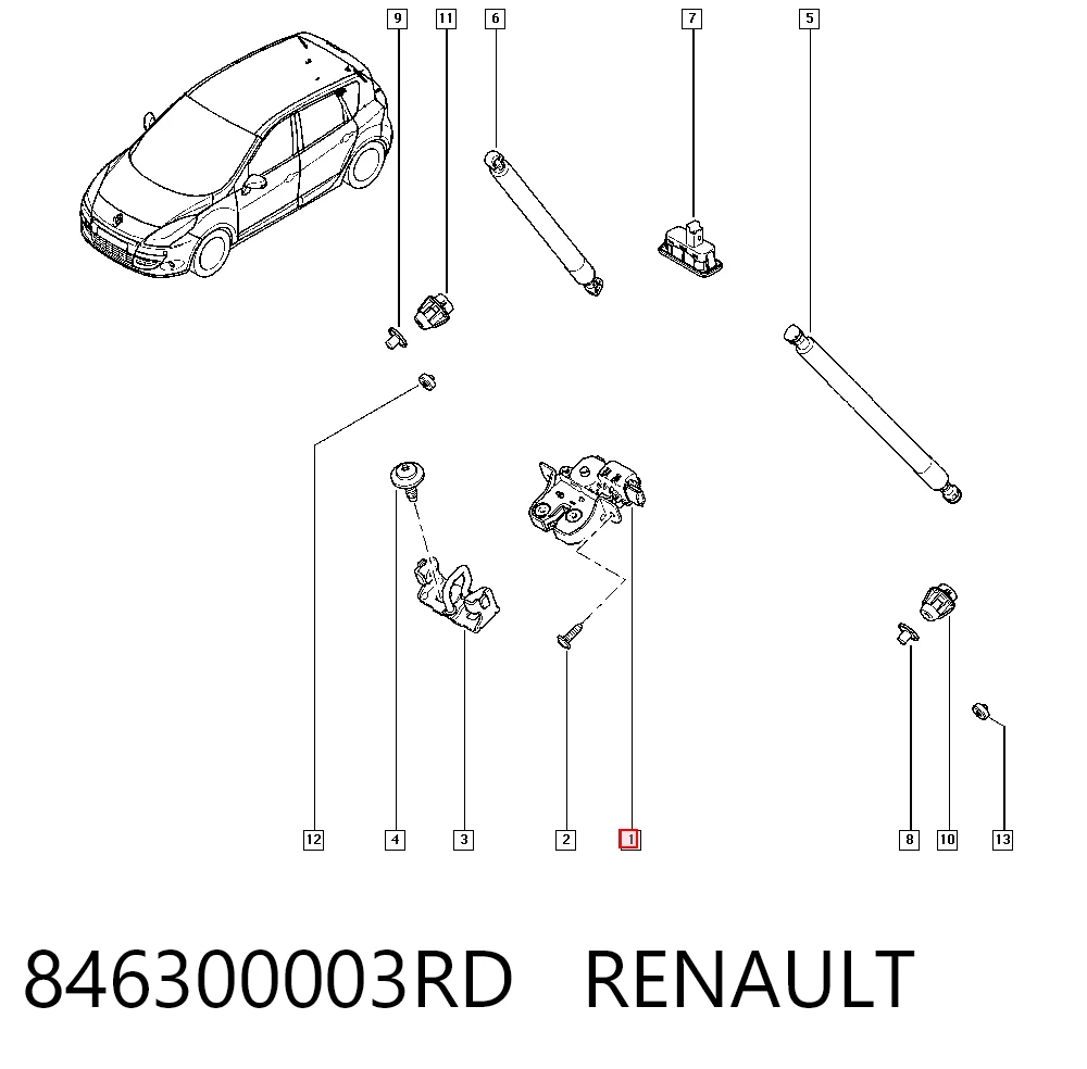 Fecho de tampa de porta-malas (de 3ª/5ª porta traseira) Renault DUSTER preço, a partir de 11,69 USD