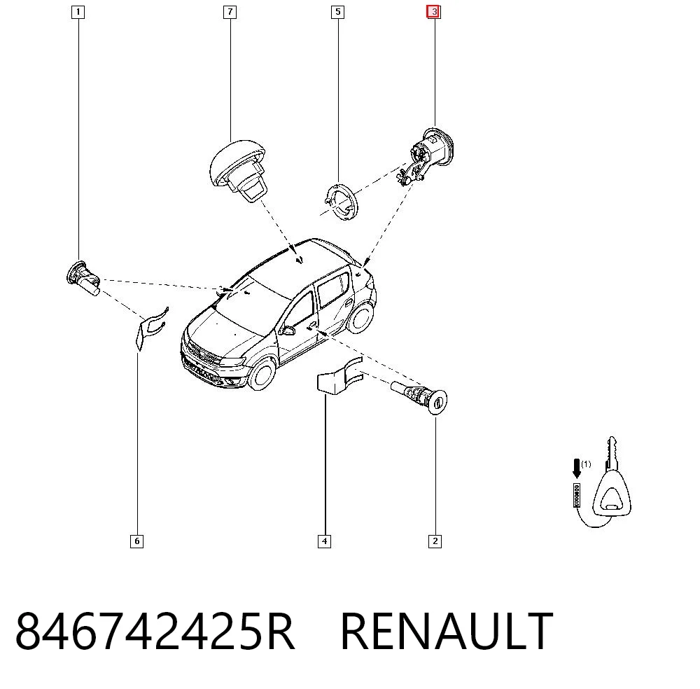 Trinco de fecho de porta-malas (de 3ª/5ª porta traseira) Renault LOGAN II K8 ao melhor preço
