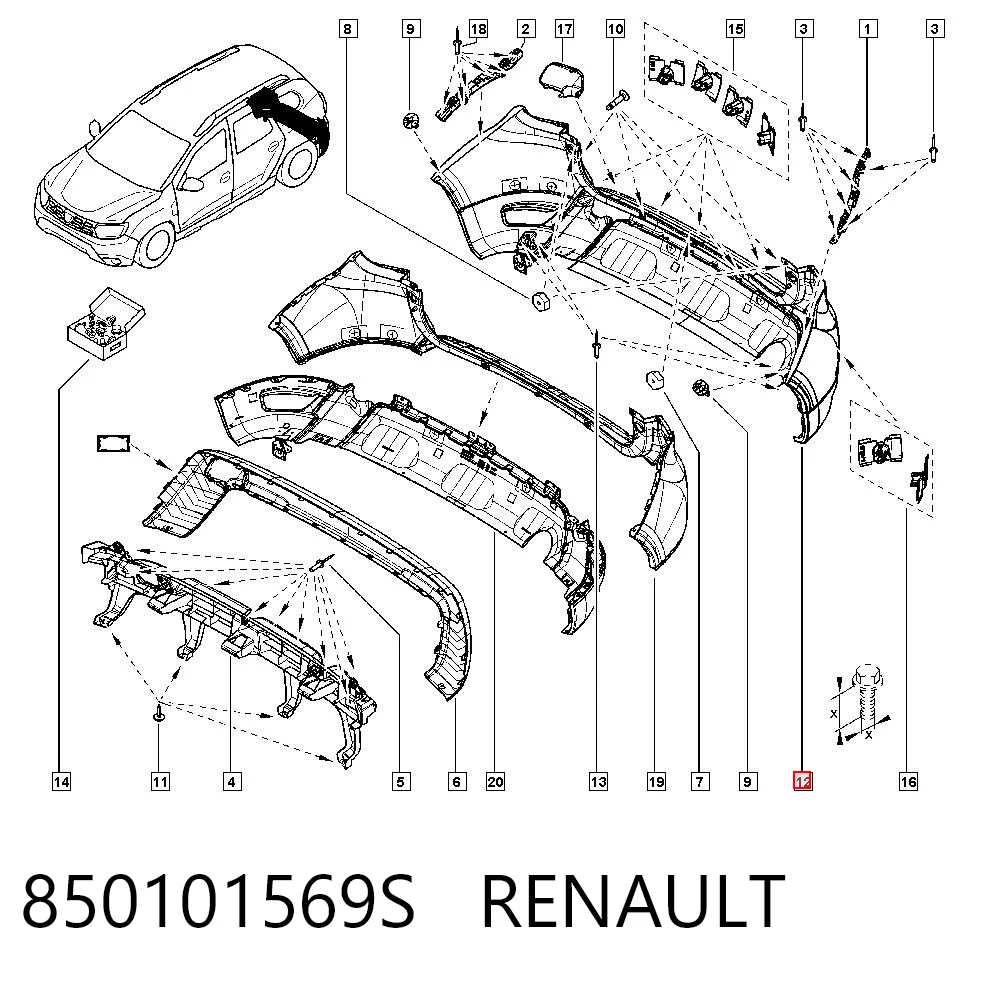 Pára-choque traseiro Renault DUSTER II HM ao melhor preço