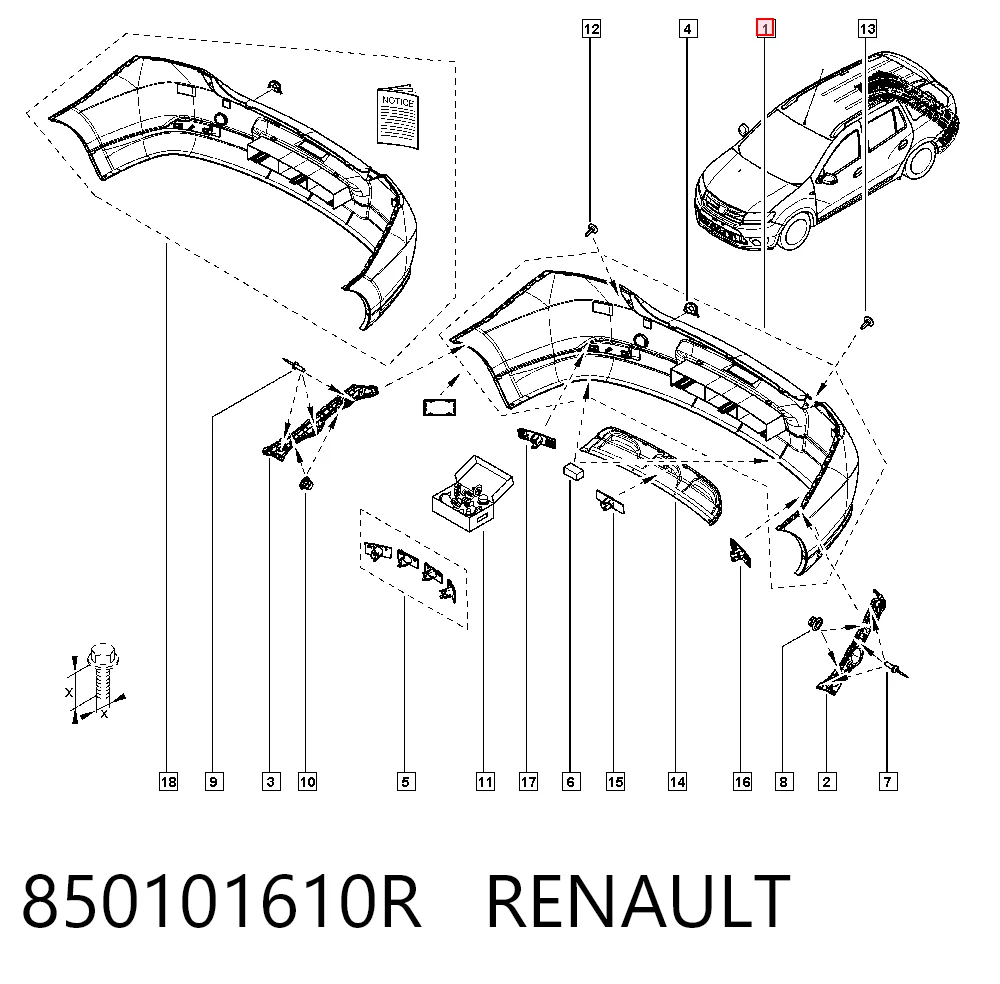 Compre Pára-choque traseiro Renault LOGAN 
