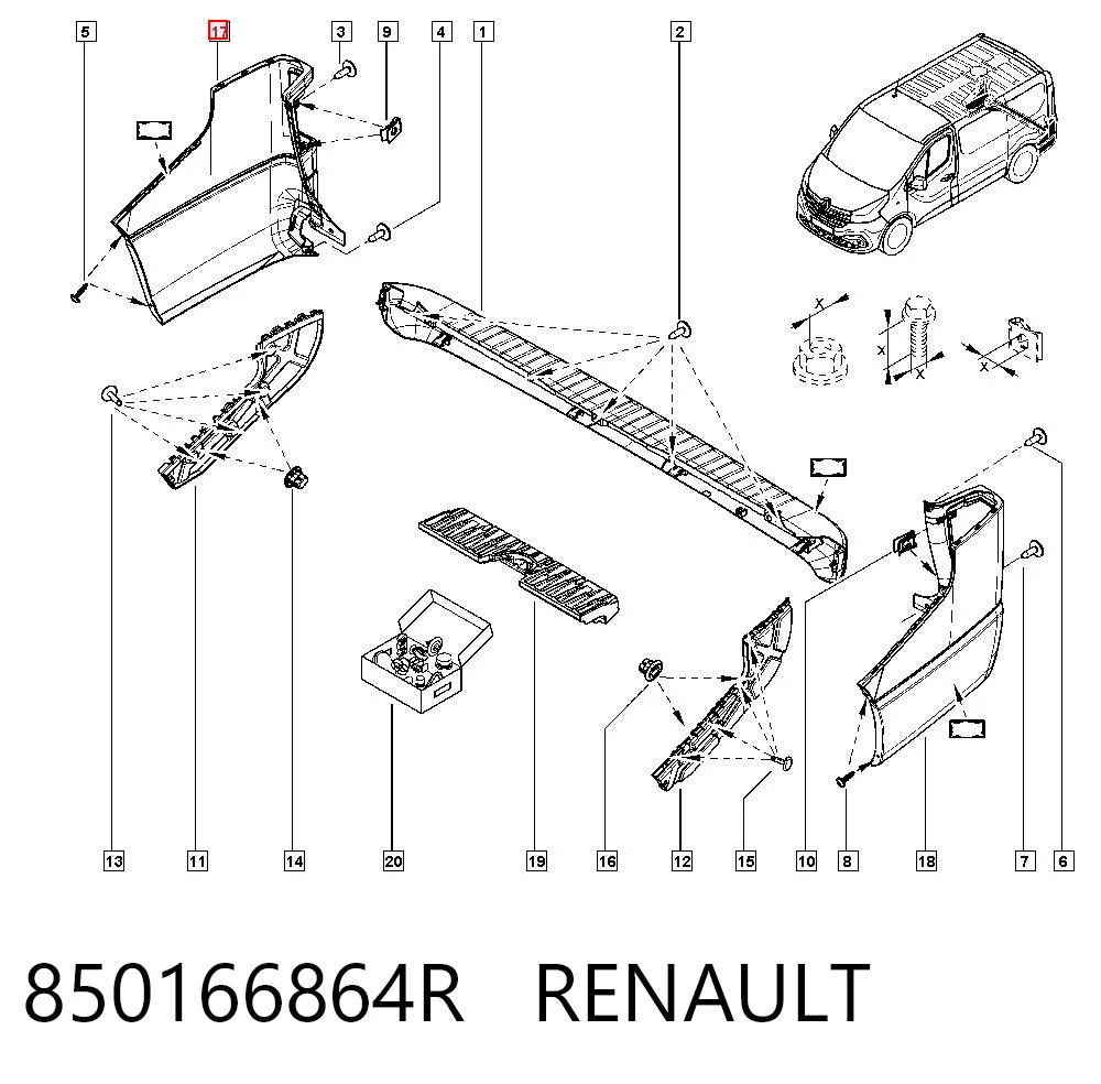Compre 95517614 Peugeot/Citroen Pára-choque traseiro, parte direita