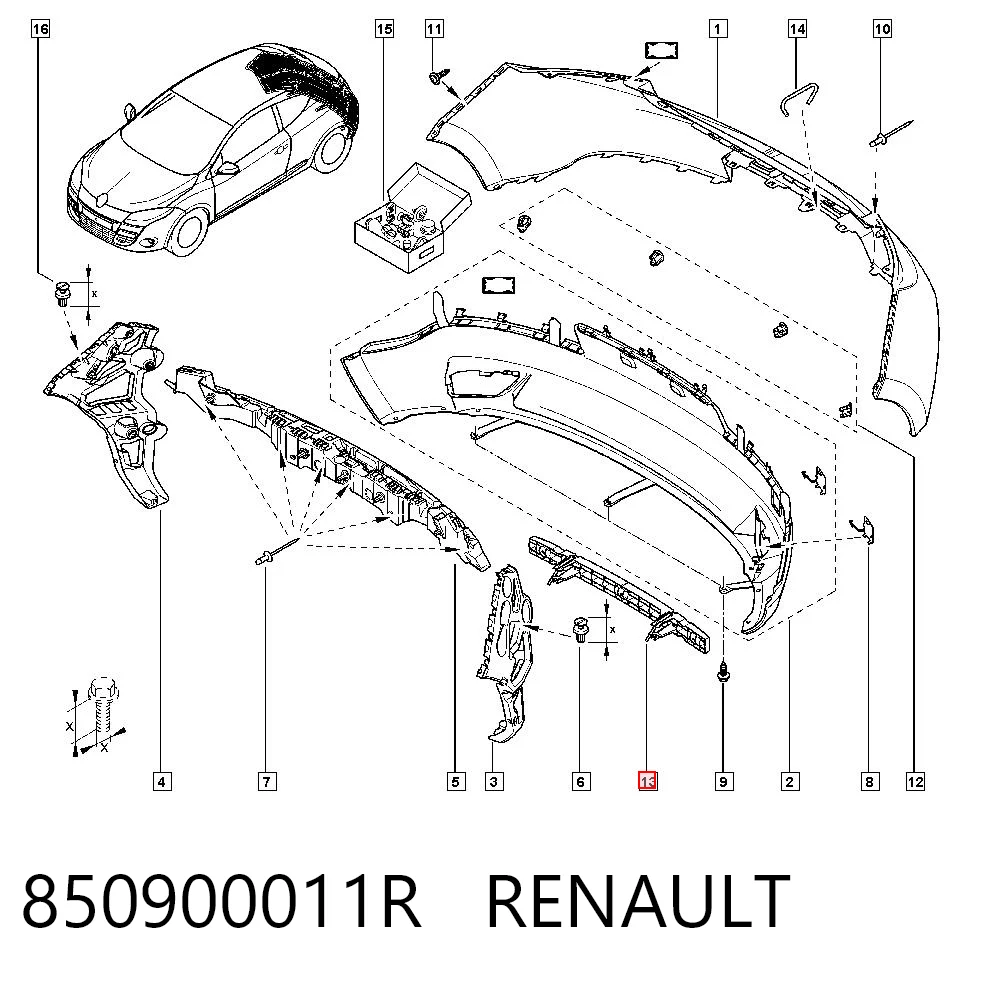 Reforçador do pára-choque traseiro Renault Megane III DZ0, DZ1 ao melhor preço