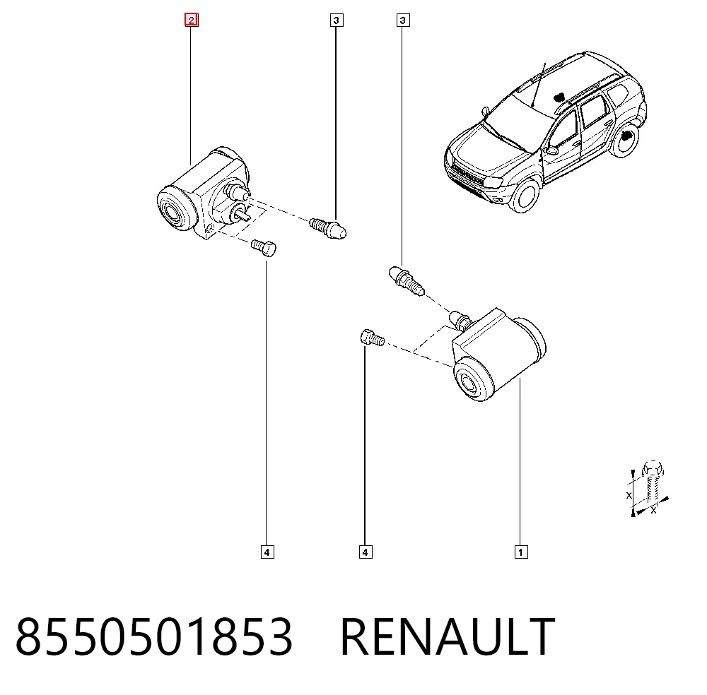 Cilindro traseiro do freio de rodas de trabalho 8550501853 Nissan/Infiniti