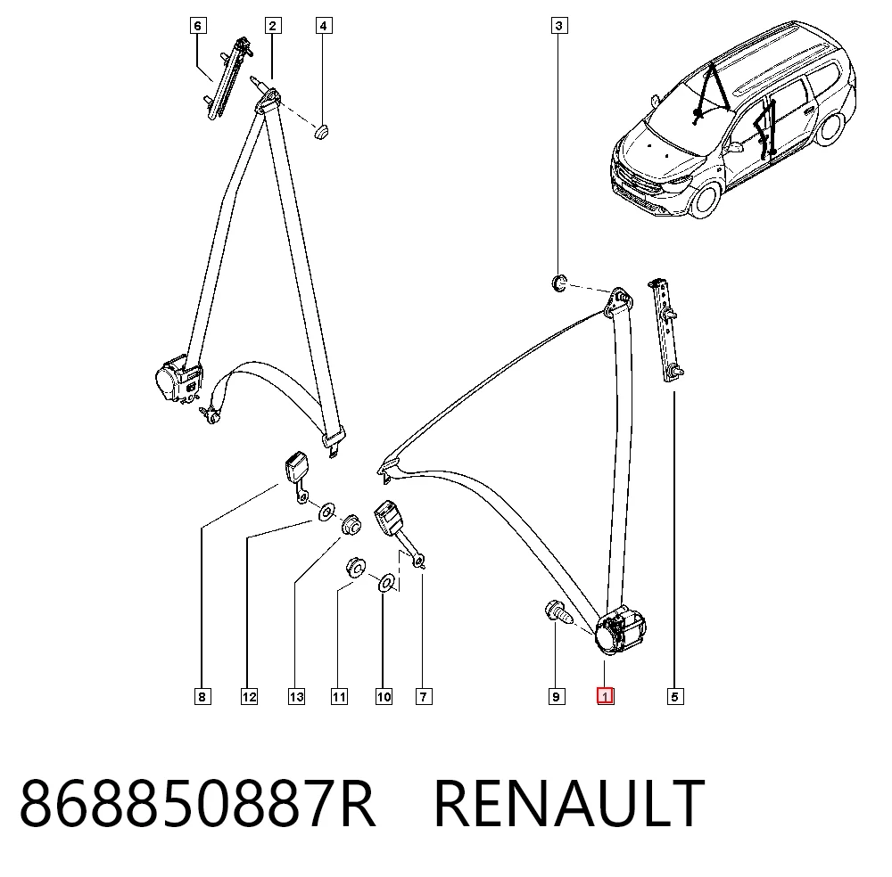 Correia de segurança dianteira direita VAG 868842775R preço, a partir de 54,36 USD