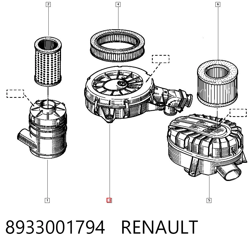 Caixa de filtro de ar Renault 19 II B53, C53 ao melhor preço