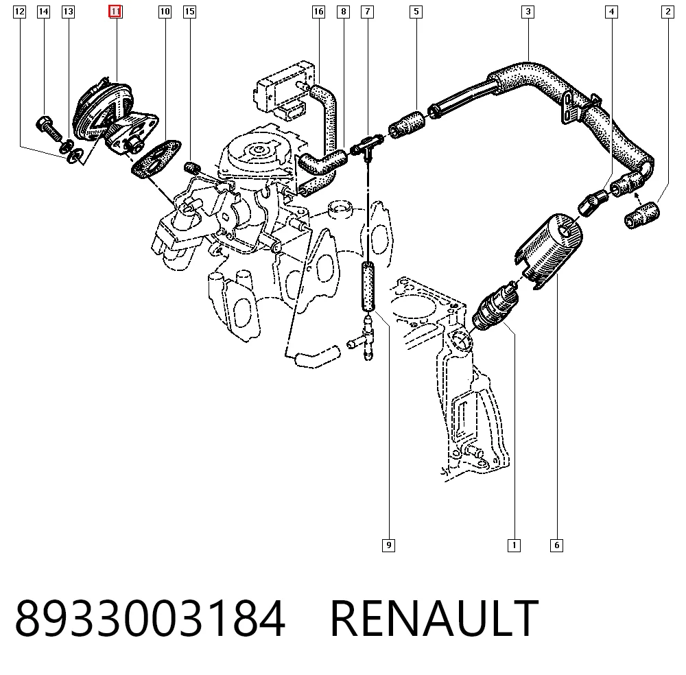 Válvula EGR de recirculação dos gases Renault 19 II B53, C53 ao melhor preço