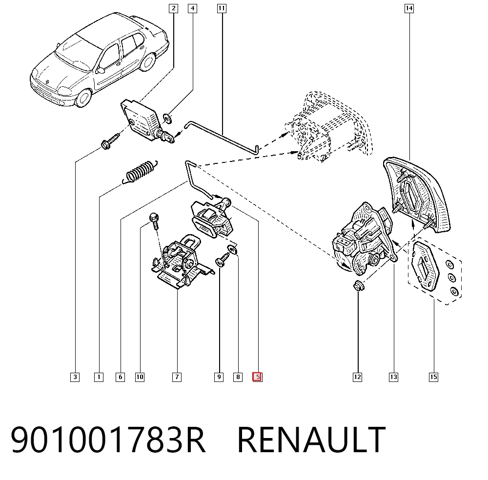 Fecho de tampa de porta-malas (de 3ª/5ª porta traseira) Dacia Logan preço, a partir de 18,81 USD