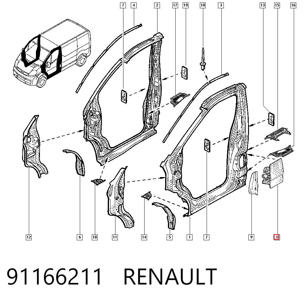  Alcapão do tanque de combustível Renault Trafic II сaixa (FL) (2001 - 2014) II
