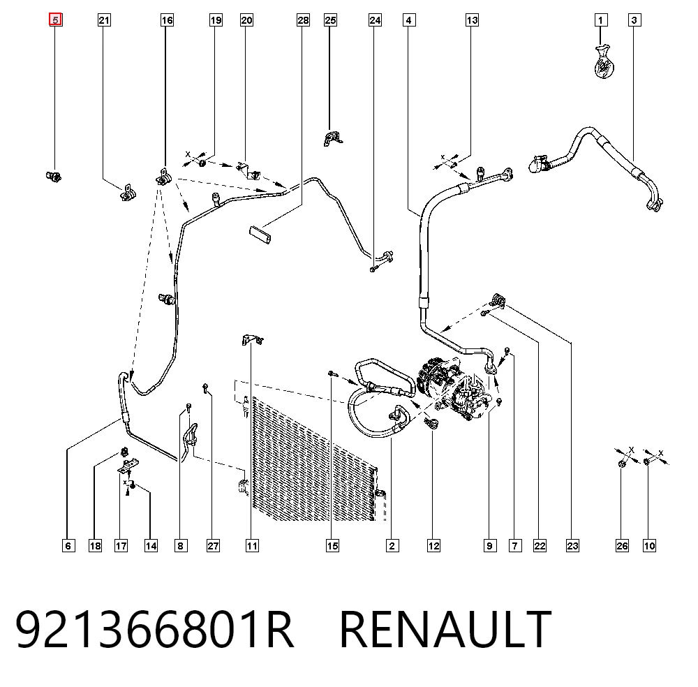 921366801R Renault (RVI) Sensor de pressão absoluta de aparelho de ar condicionado