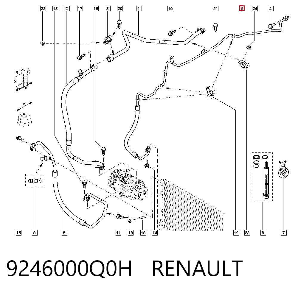 Mangueira de aparelho de ar condicionado, desde o radiador até o vaporizador Opel 95519760 preço, a partir de 73,66 USD