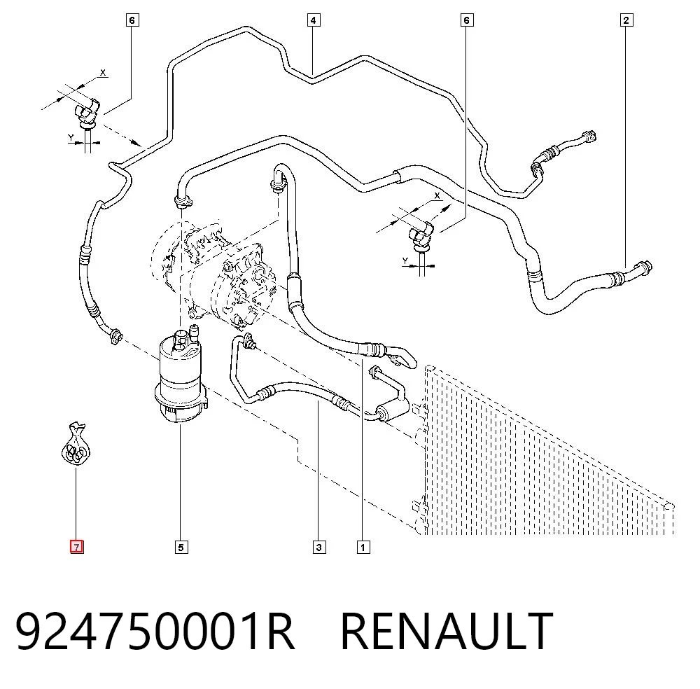 Vedante anular de tubo de aparelho de ar condicionado 93197661 Opel
