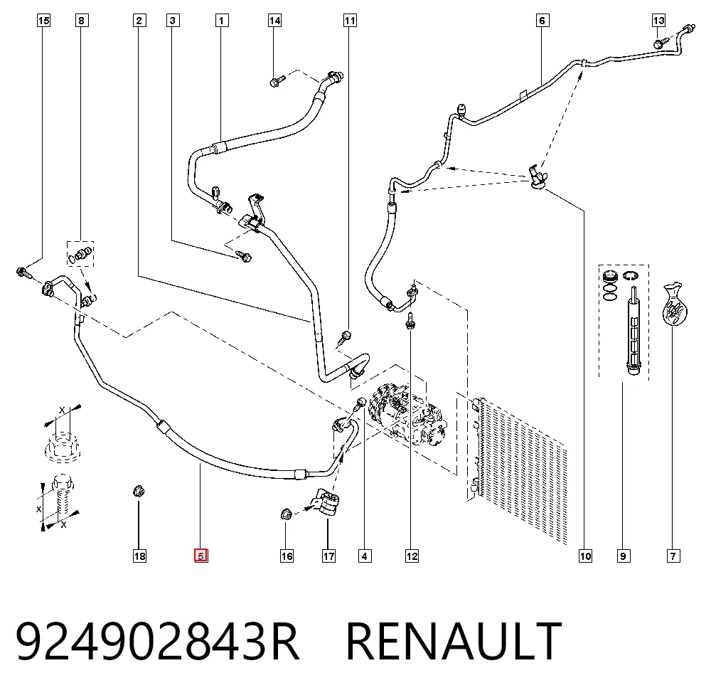Mangueira de aparelho de ar condicionado, desde o compressor até o radiador General Motors 95523057 preço, a partir de 90,58 USD