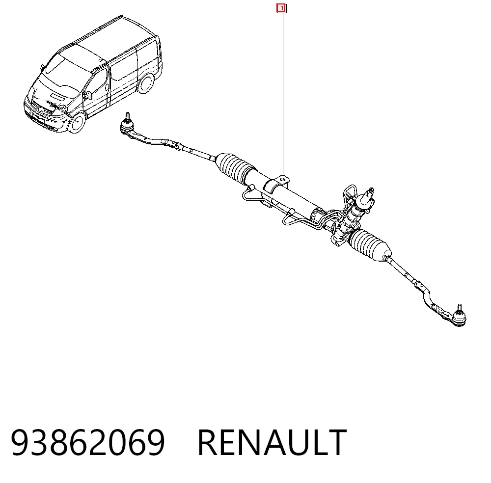 93862069 Renault (RVI) Cremalheira da direção