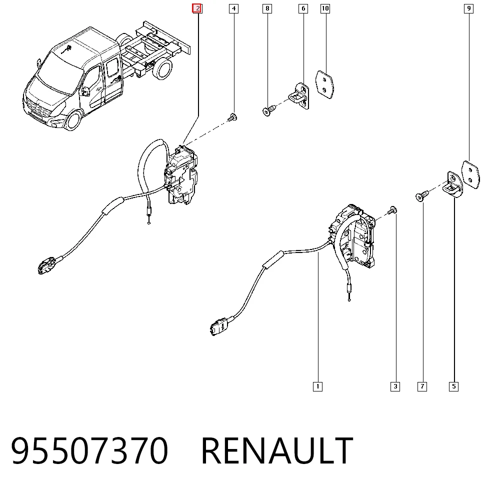 Compre 93197290 Peugeot/Citroen Fecho da porta dianteira direita
