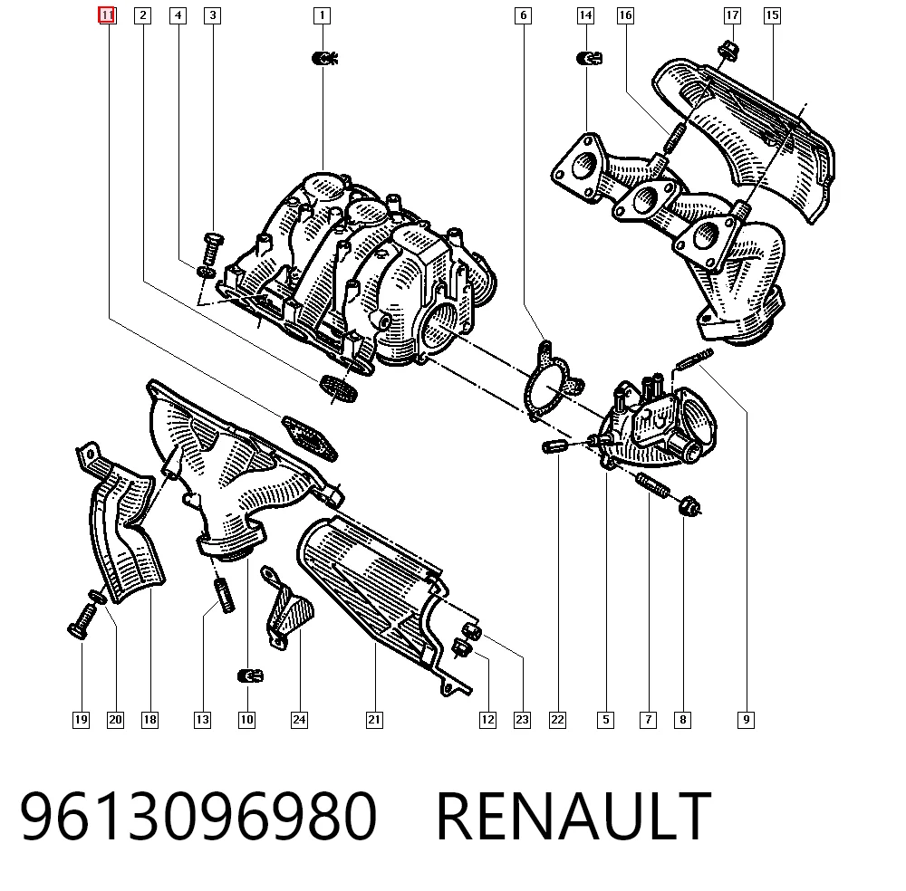 Vedante de tubo coletor de escape Renault Espace II J63 ao melhor preço