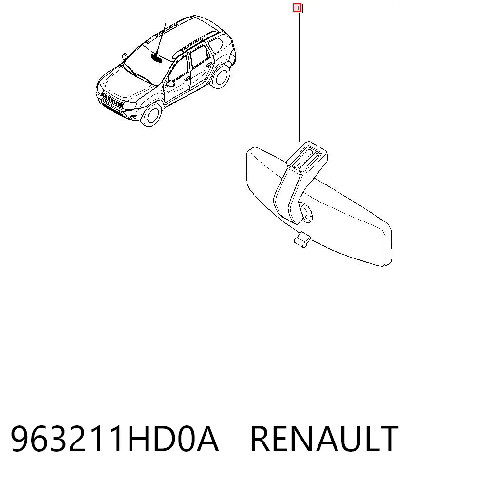 Espelho de salão interno Renault Clio II BB, CB ao melhor preço