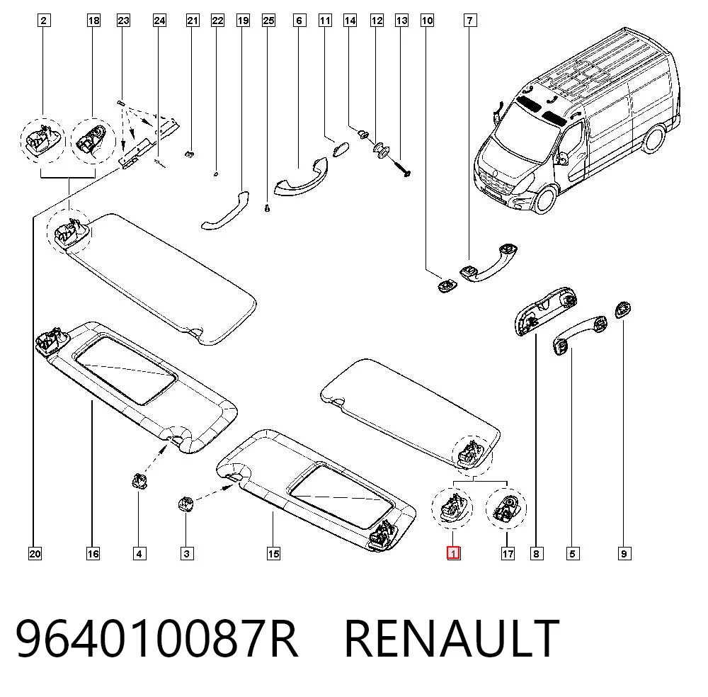 Pala contra o sol Renault Master III EV, HV, UV ao melhor preço