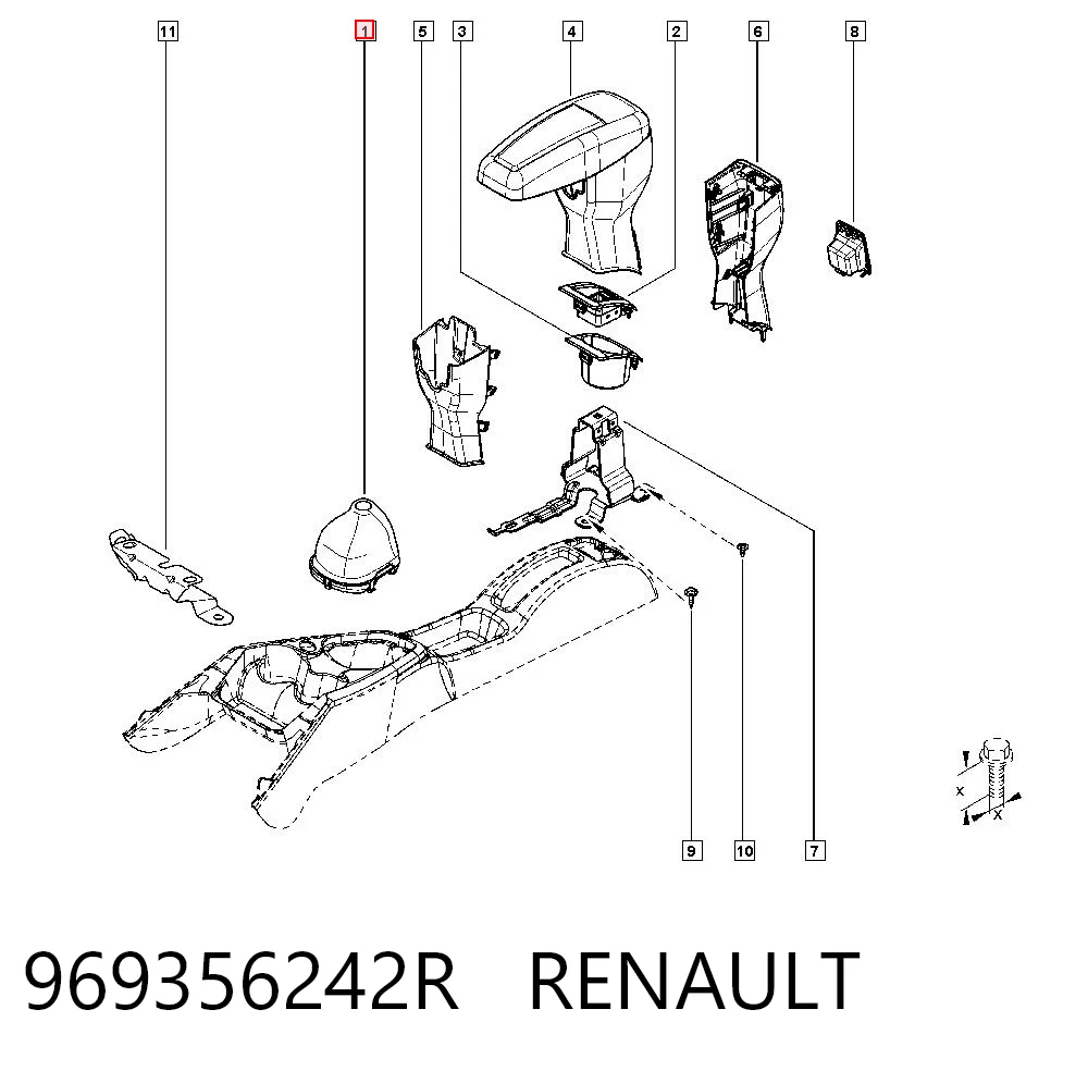 969356242R Renault (RVI) Capa para a avalanca de mudança
