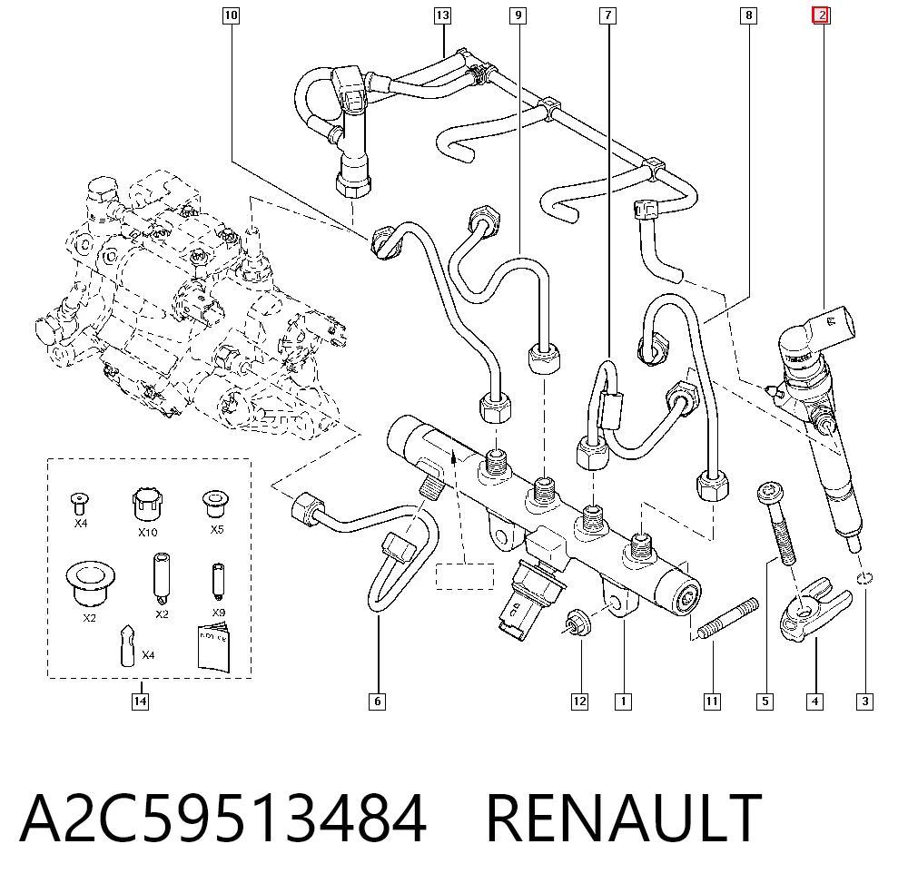 A2C59513484 Renault (RVI) Injetor de injeção de combustível