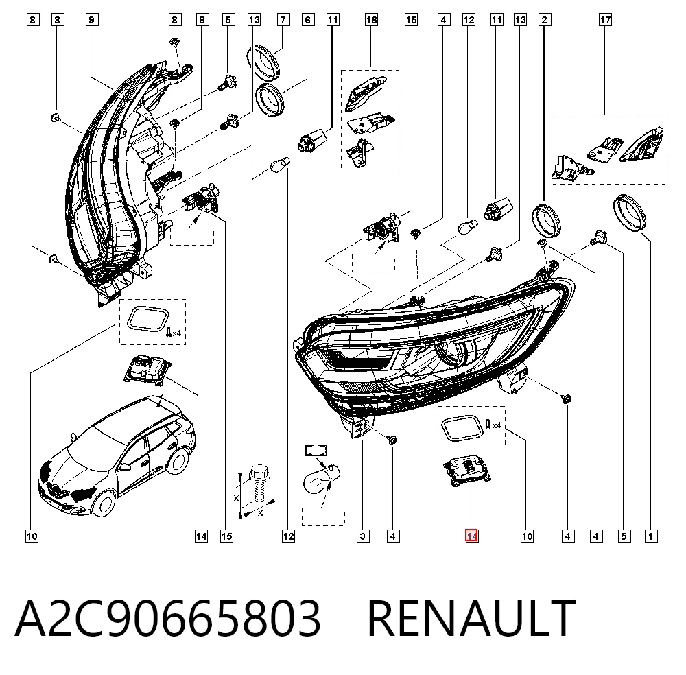 A2C90665803 Renault (RVI) Unidade de encendido (xénon)