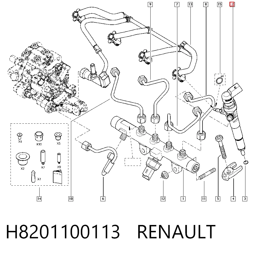 H8201100113 Renault (RVI) Injetor de injeção de combustível