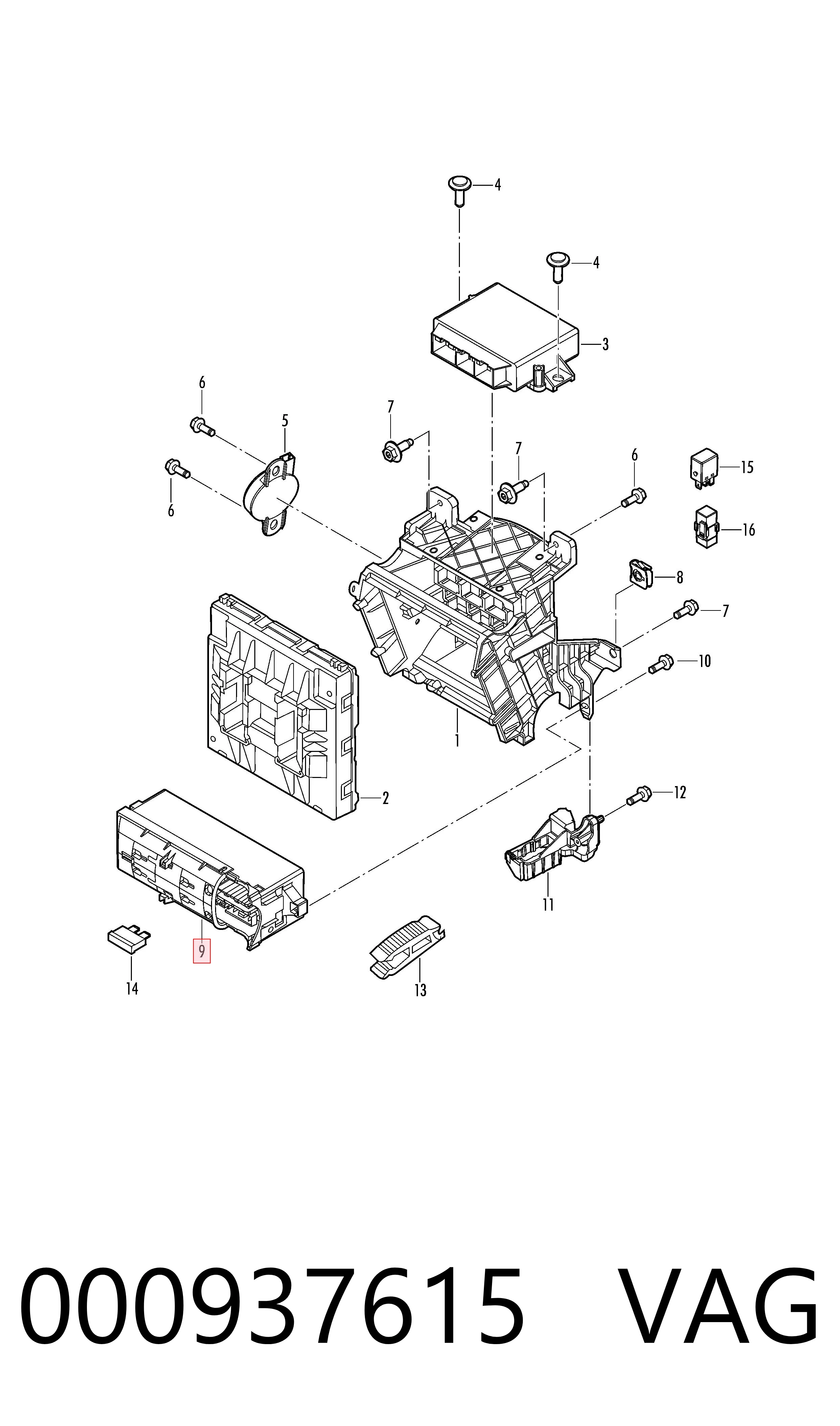 Unidade de dispositivos de segurança para Volkswagen Polo V 6R1, 6C1