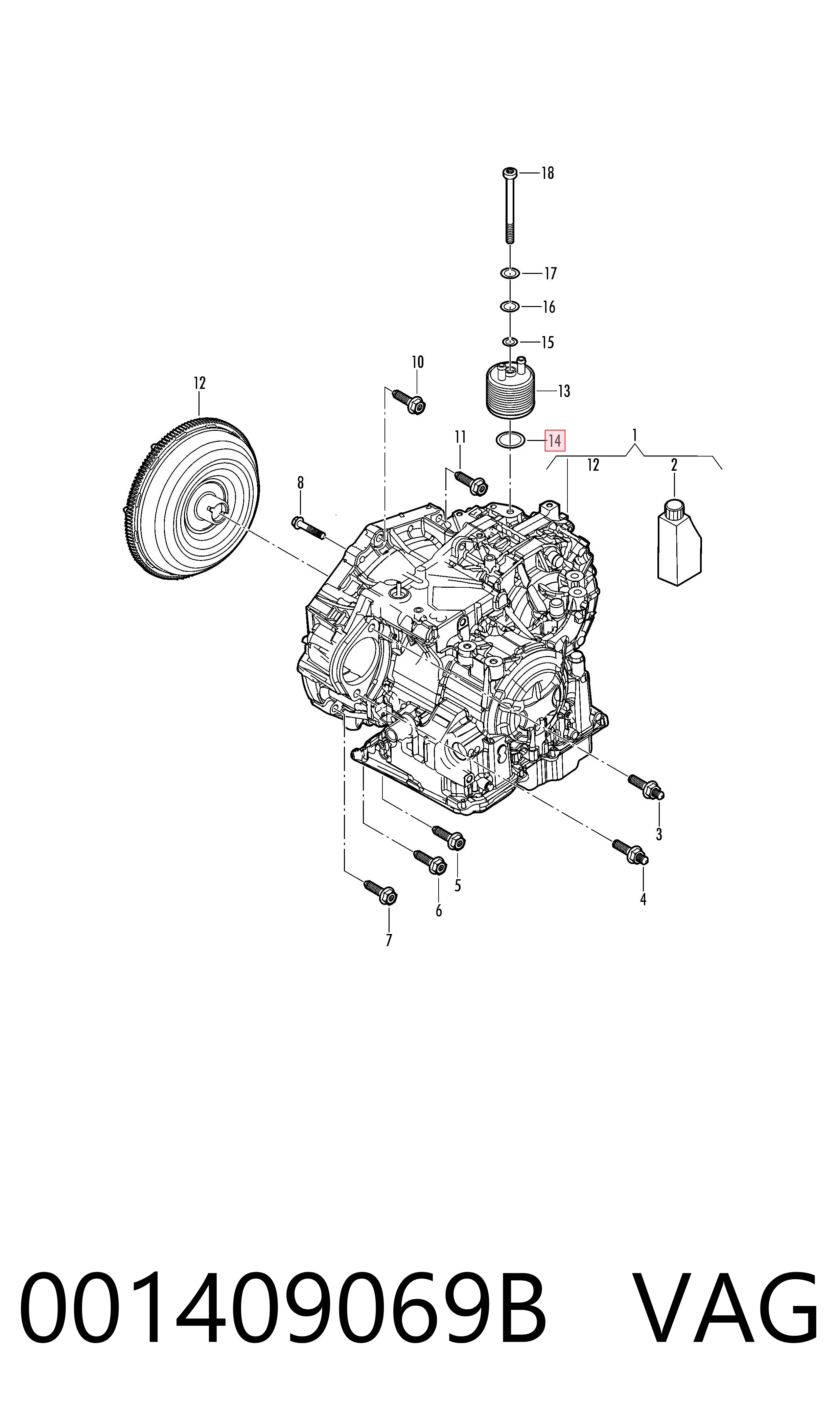 001409069B VAG Radiador de esfriamento, Caixa Automática de Mudança