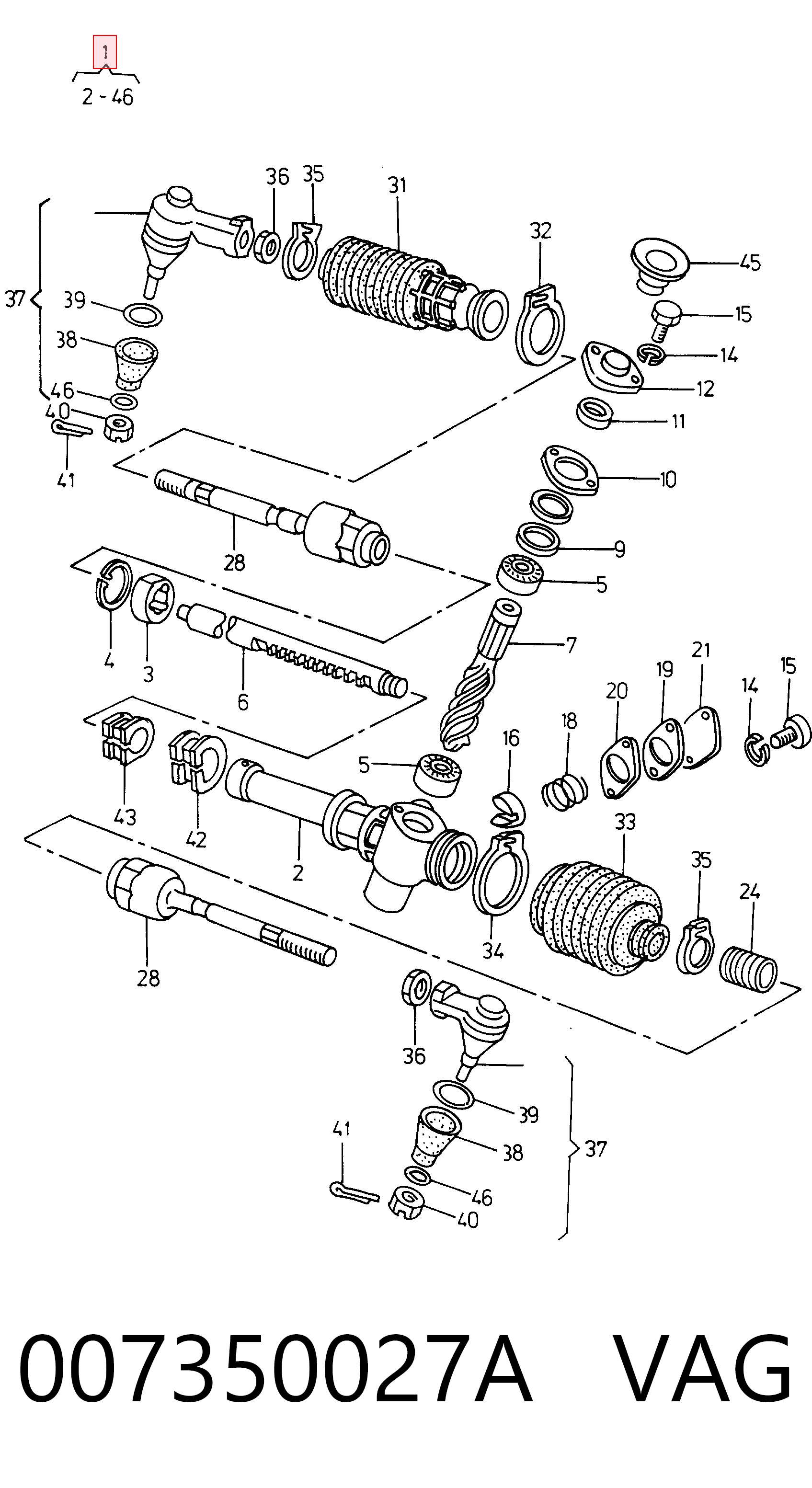  Cremalheira da direção Skoda Felicia I hatchback (791, 6U1) (1994 - 1997) I