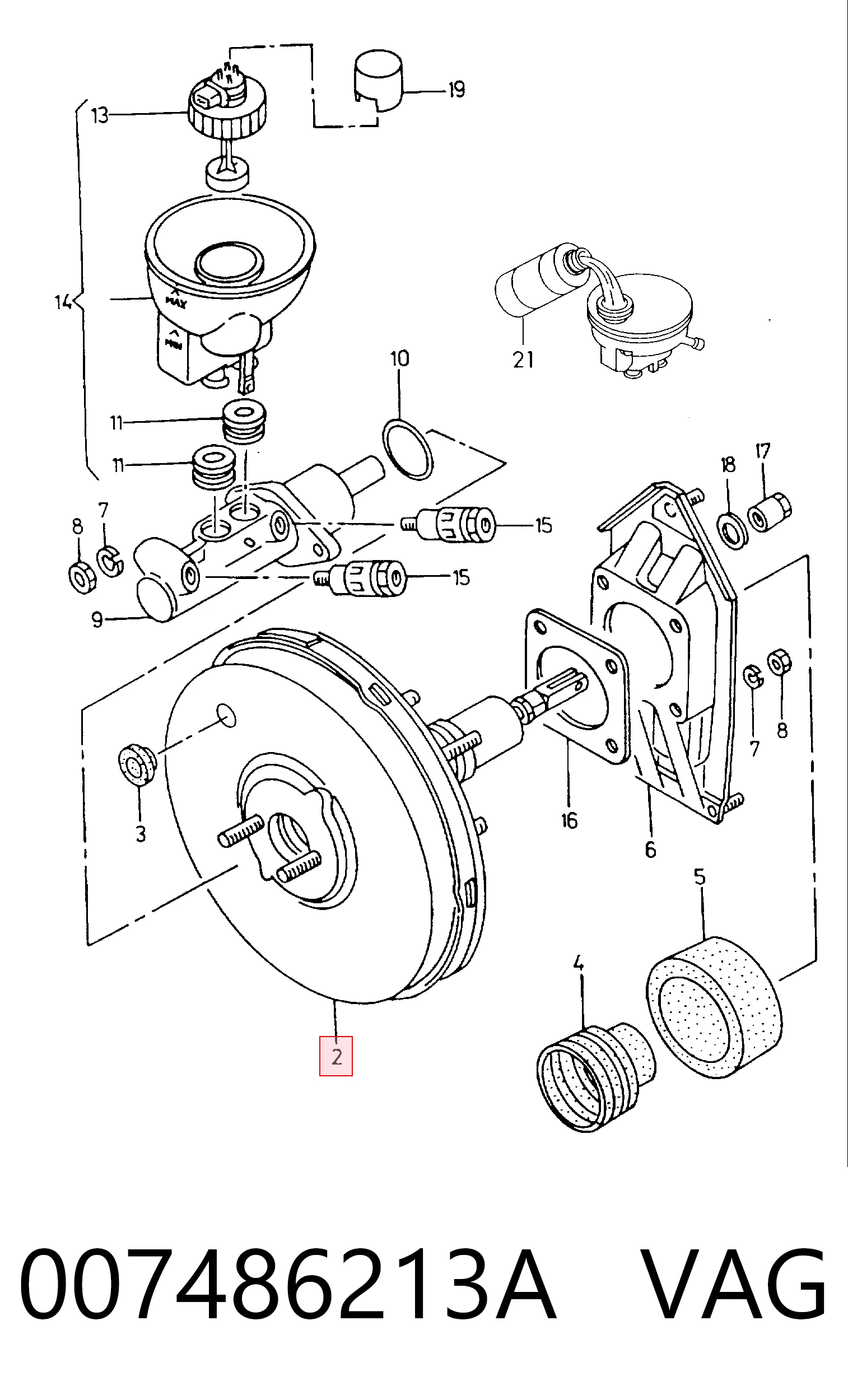 Reforçador dos freios a vácuo para Skoda Felicia 6U1