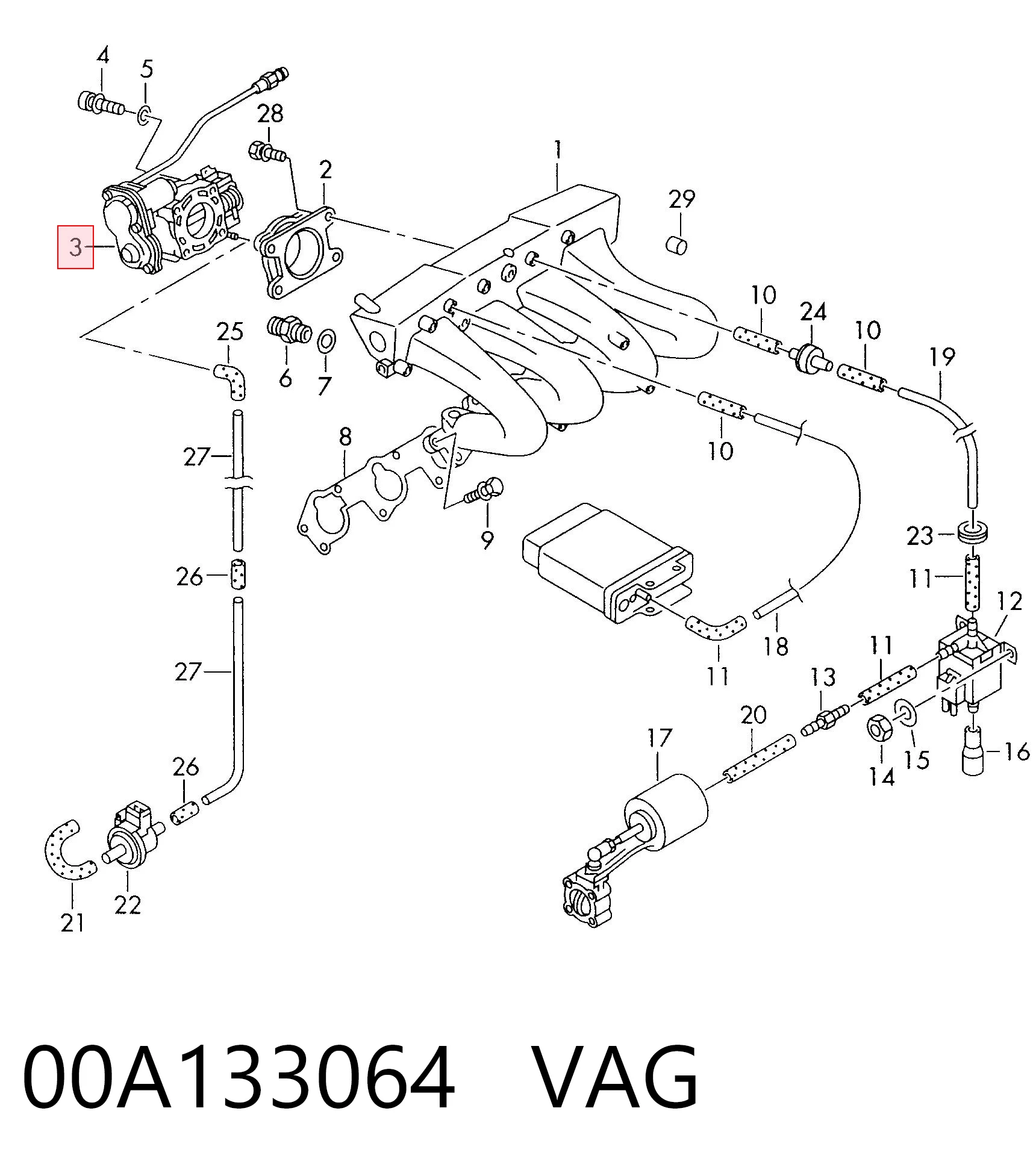 Válvula de borboleta montada Volkswagen LT II 2DB, 2DE, 2DK ao melhor preço