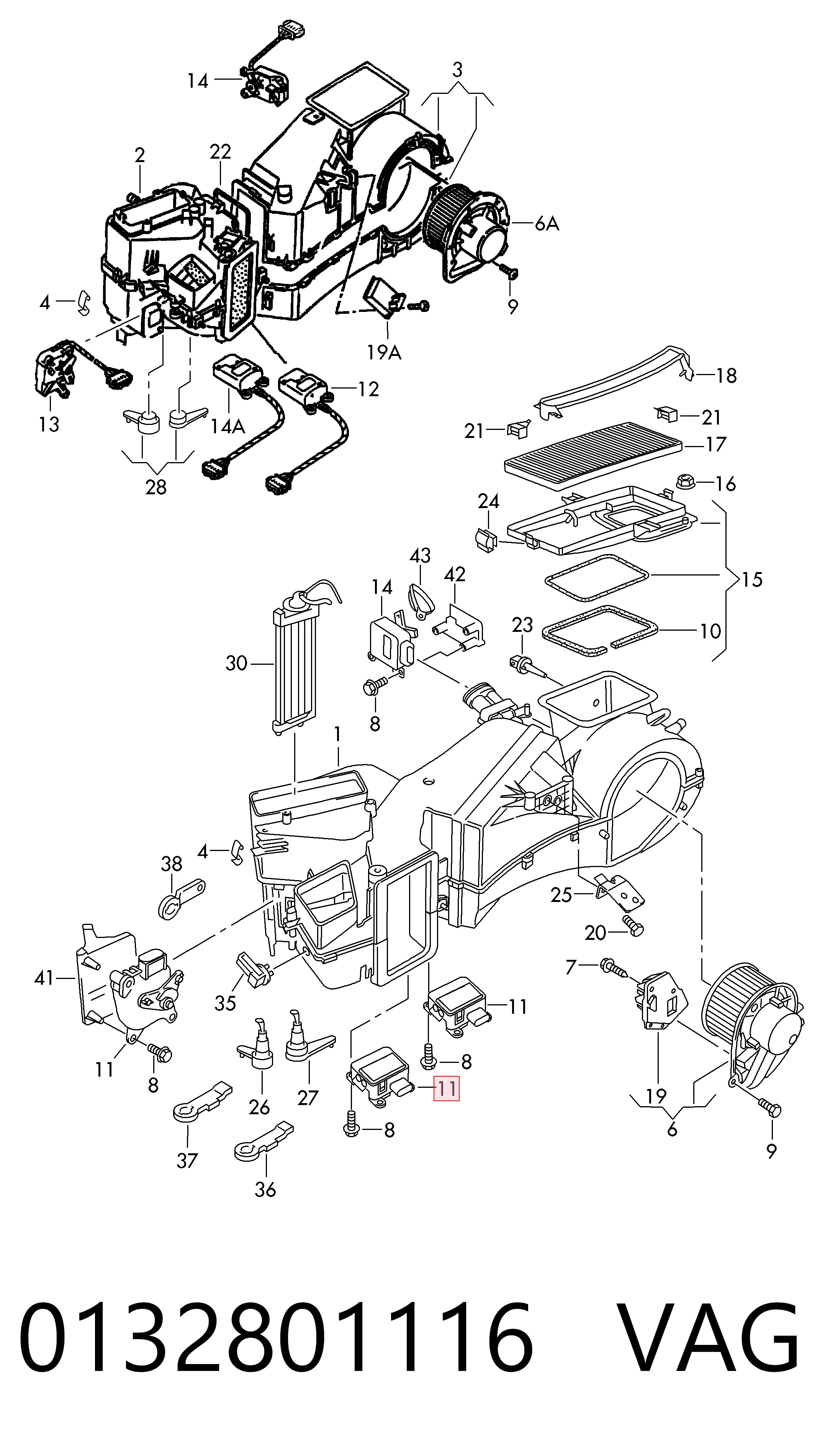  Acionamento de comporta de forno Volkswagen Passat B5 sedan (3B3) (2000 - 2005) B5