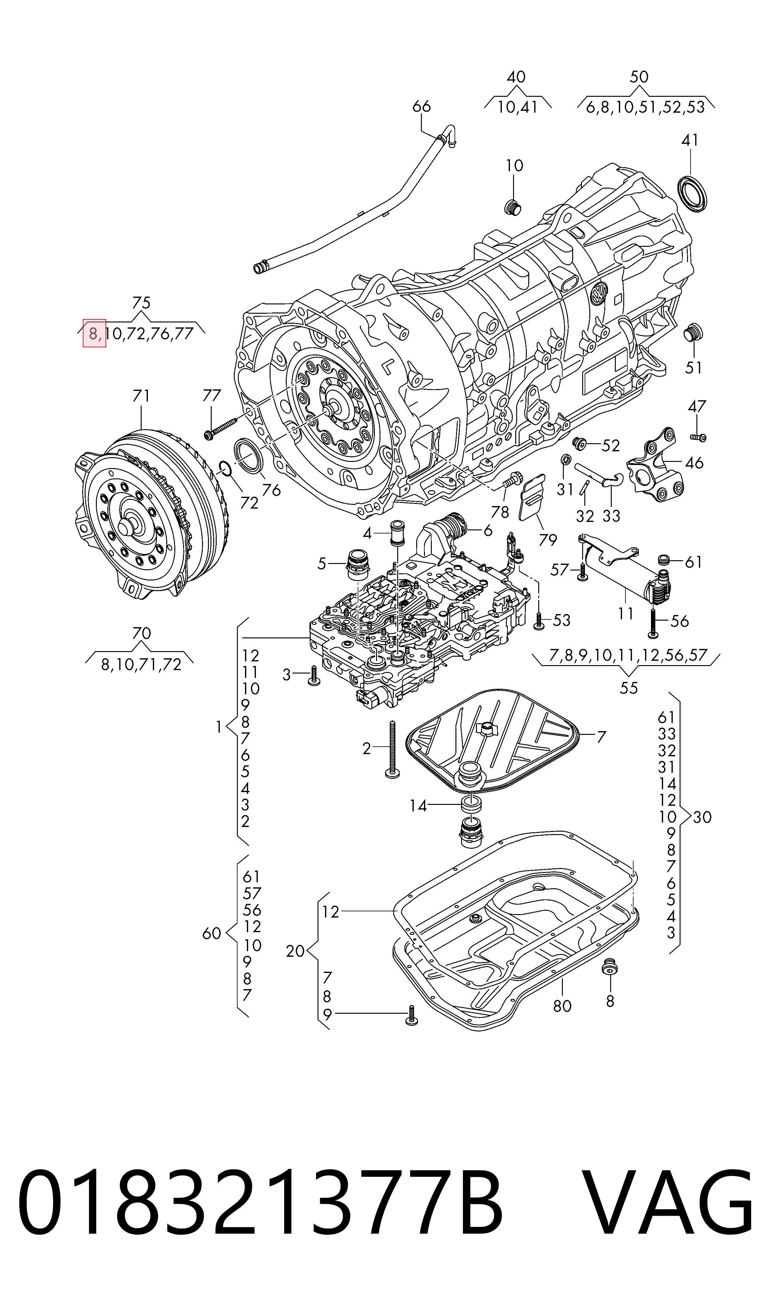 018321377B VAG Tampão de panela da Caixa Automática de Mudança
