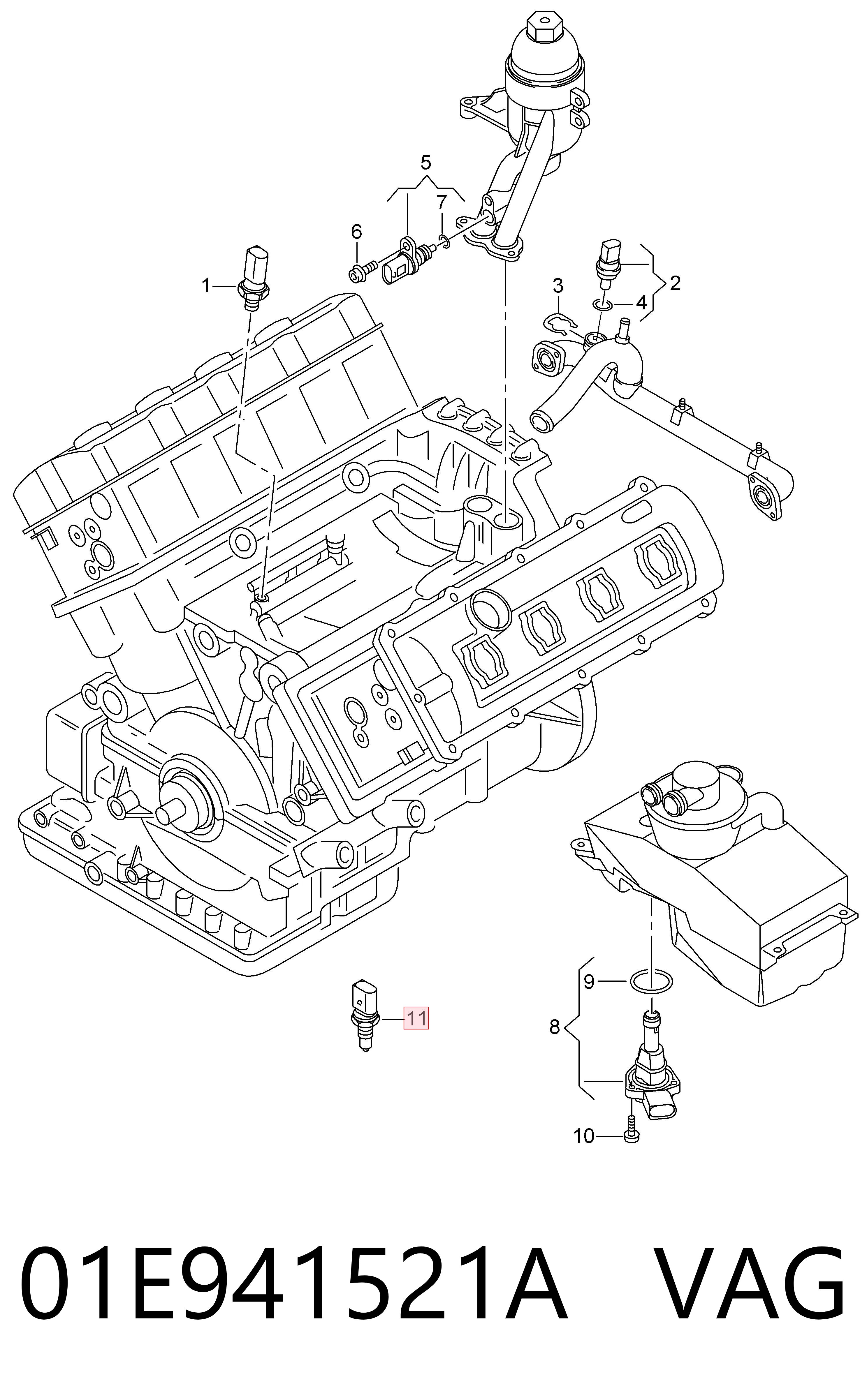 01E941521A VAG Sensor de ativação das luzes de marcha à ré