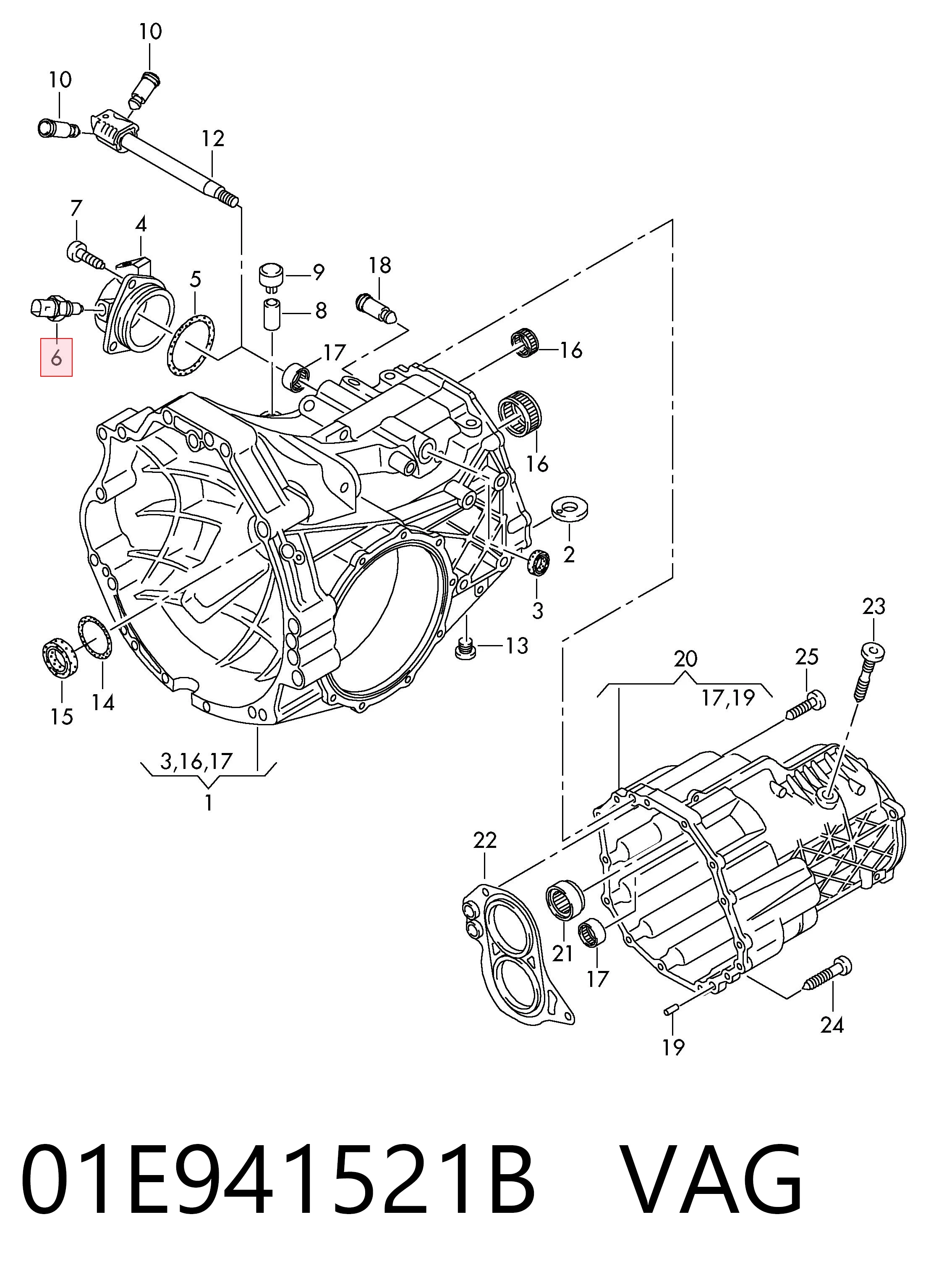 01E941521B VAG Sensor de ativação das luzes de marcha à ré