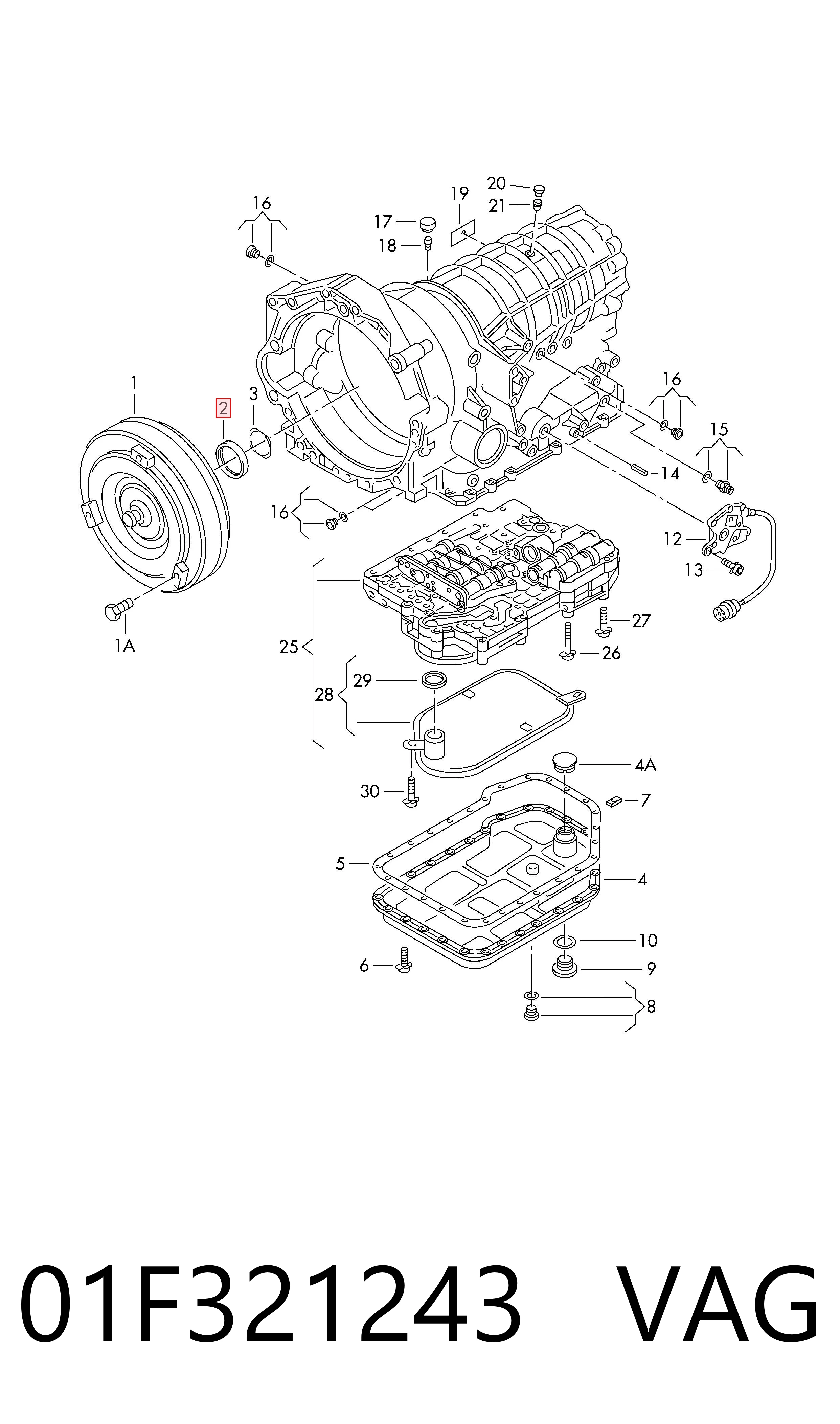 734310316 ZF Parts Vedação da Caixa Automática de Mudança (de árvore de saída/primária)