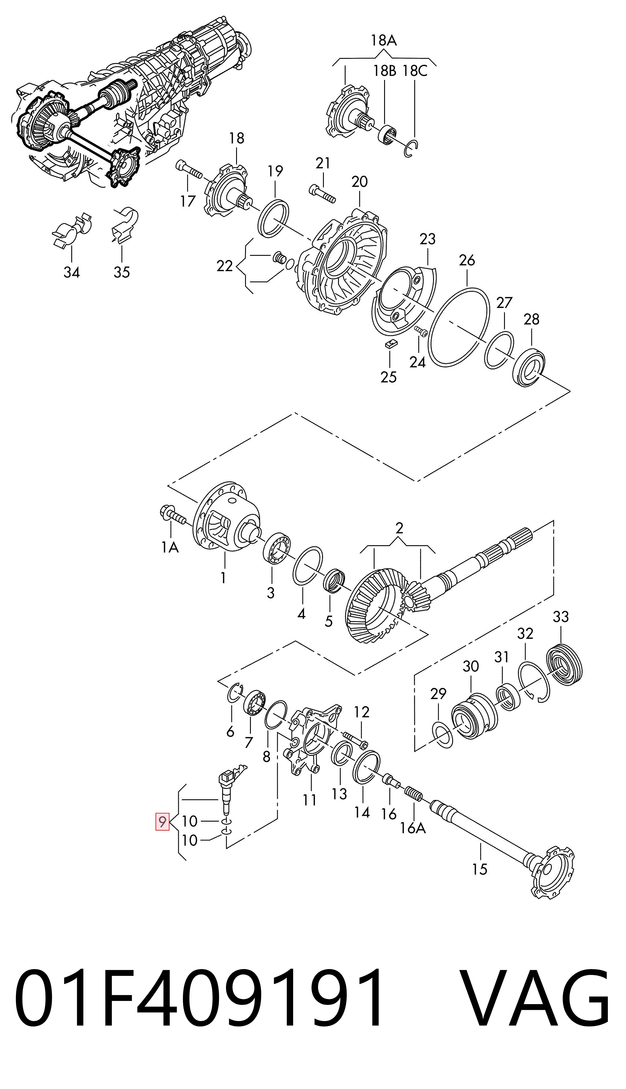 01F409191 VAG Sensor de velocidade