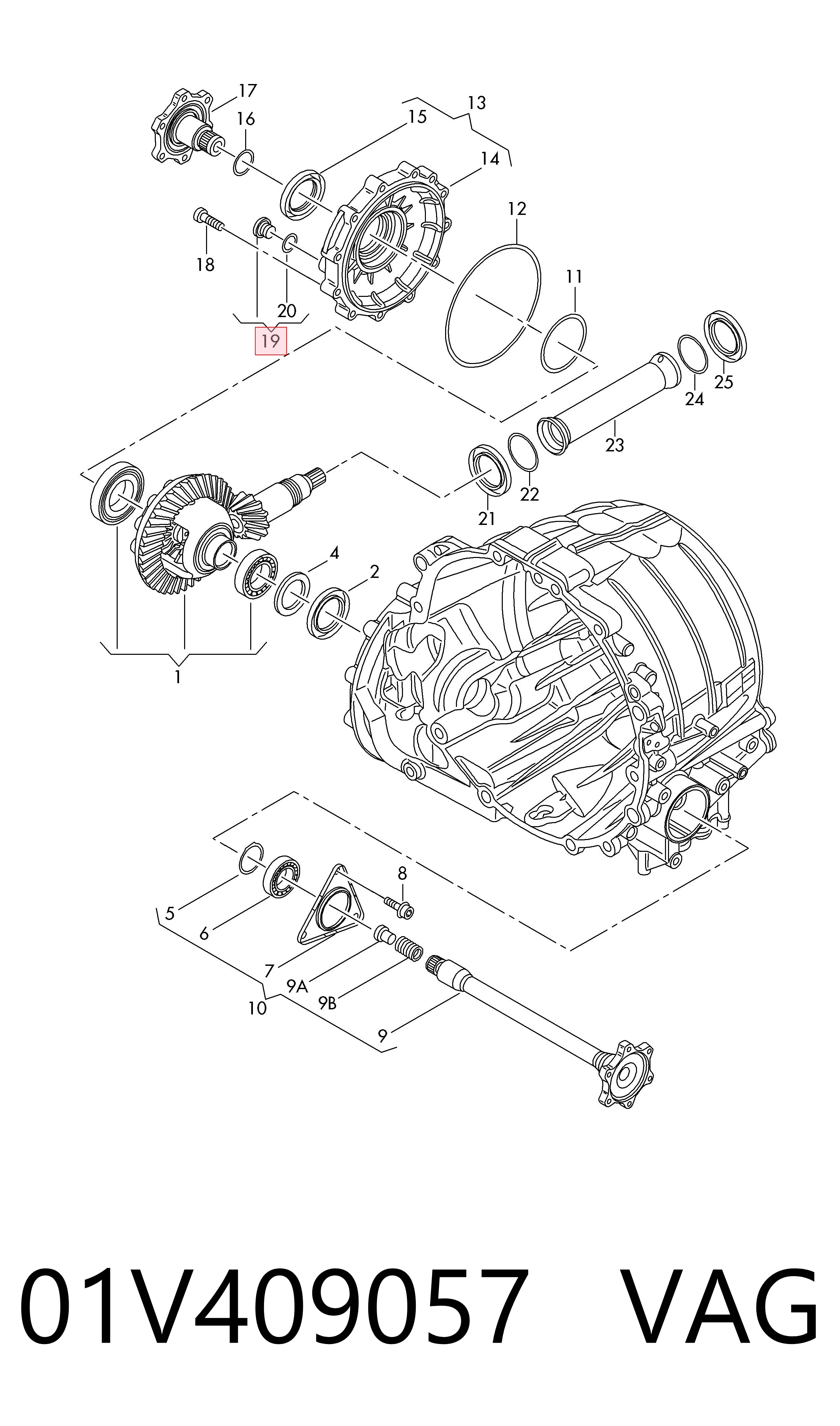 01V409057 VAG Tampão de panela da Caixa Automática de Mudança