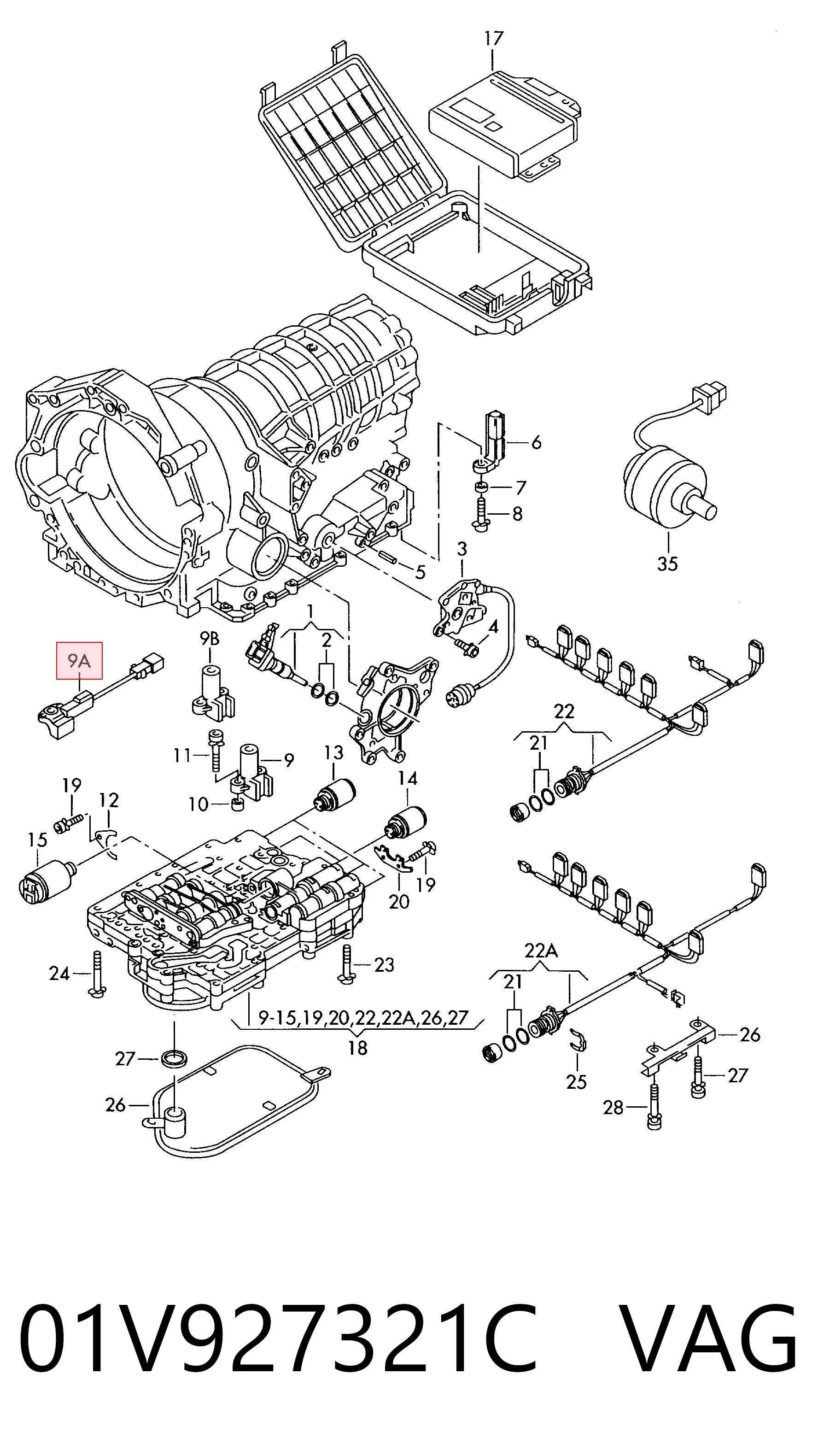 01V927321C VAG Sensor de velocidade