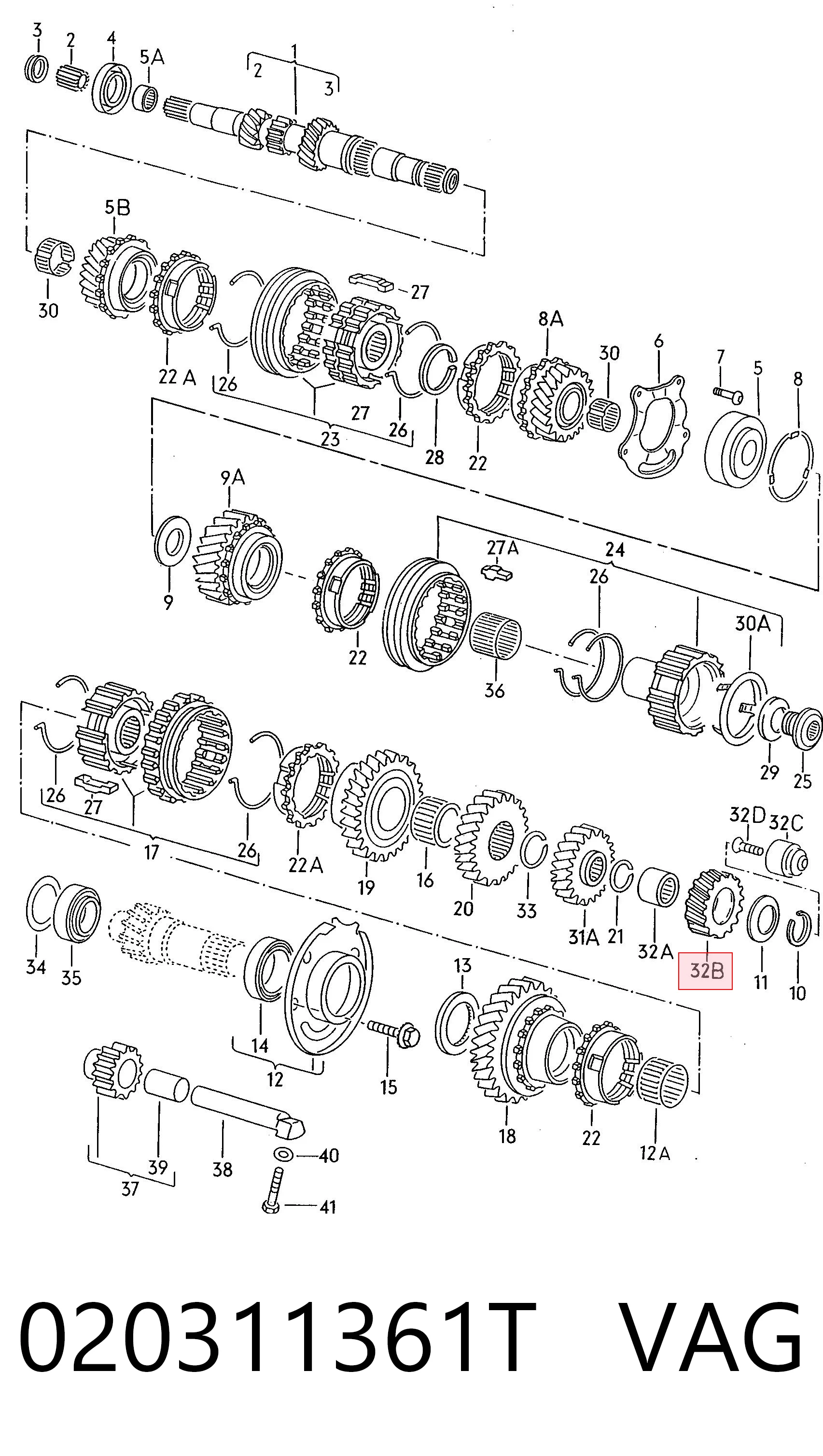 Roda dentada motriz de 5ª velocidade Audi A3 8L1 ao melhor preço