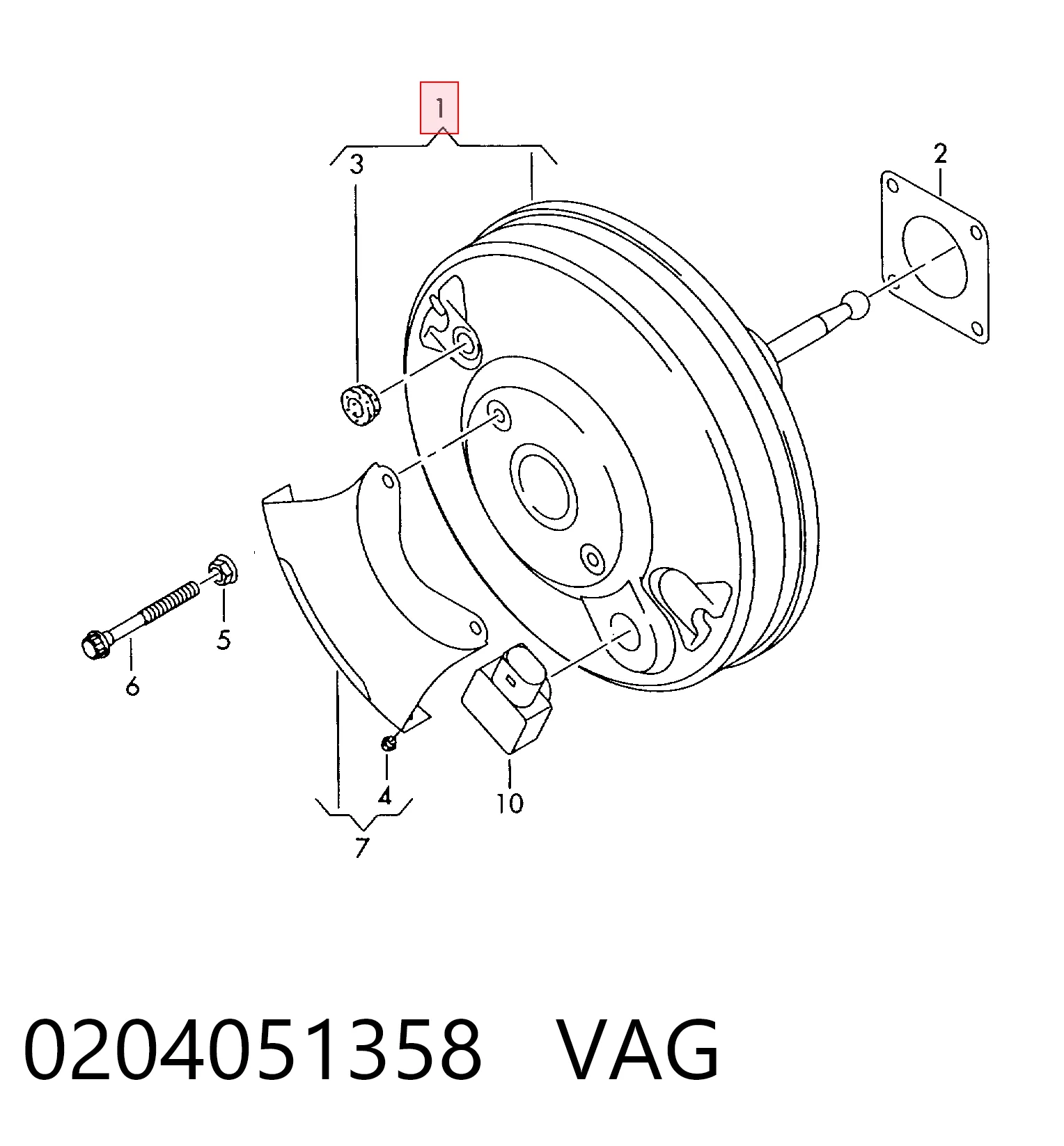  Reforçador dos freios a vácuo Audi A3 hatchback (8P1) (2003 - 2012) 