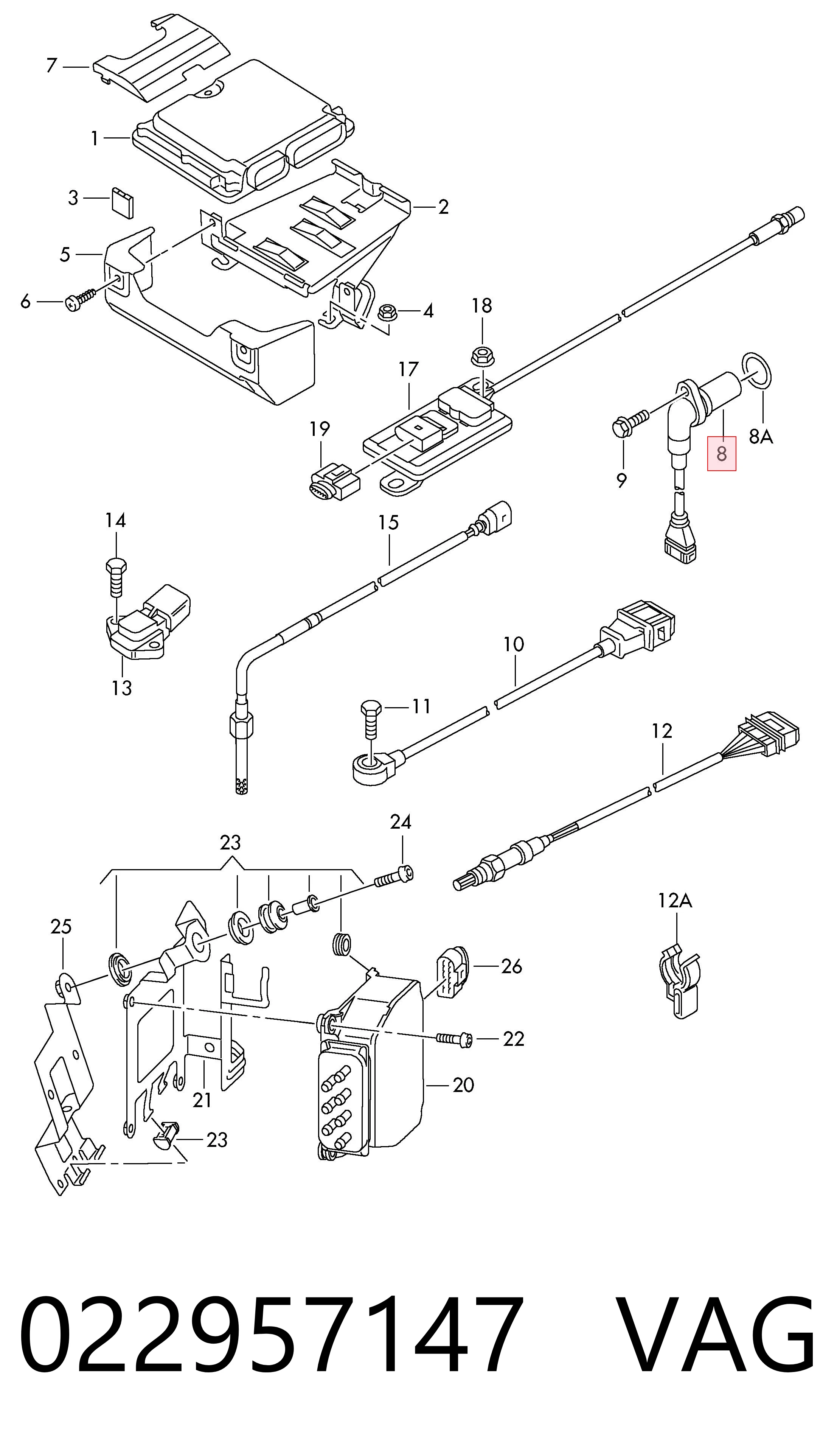 022957147 VAG Sensor de posição (de revoluções) de cambota