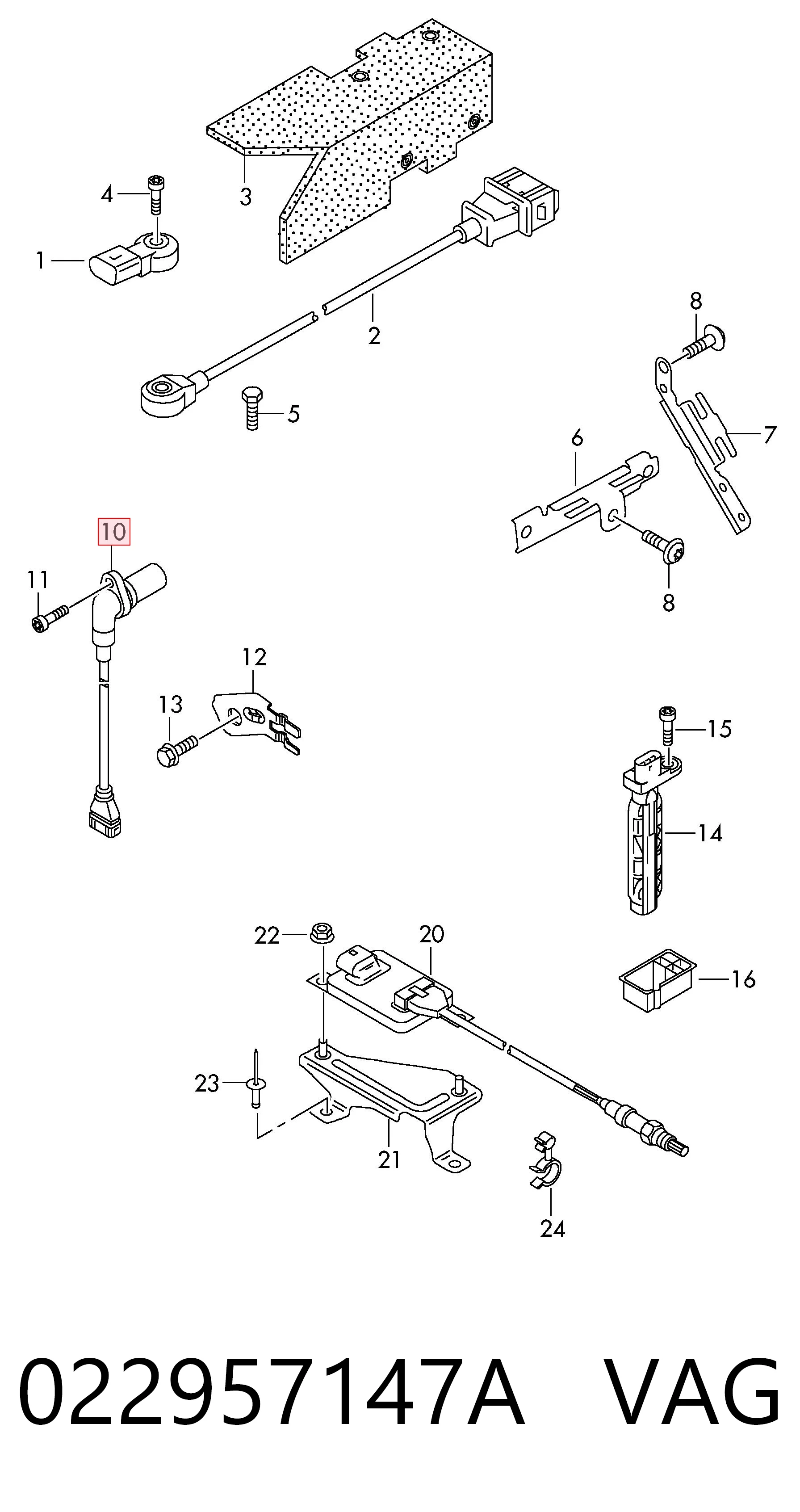 022957147A VAG Sensor de posição (de revoluções) de cambota