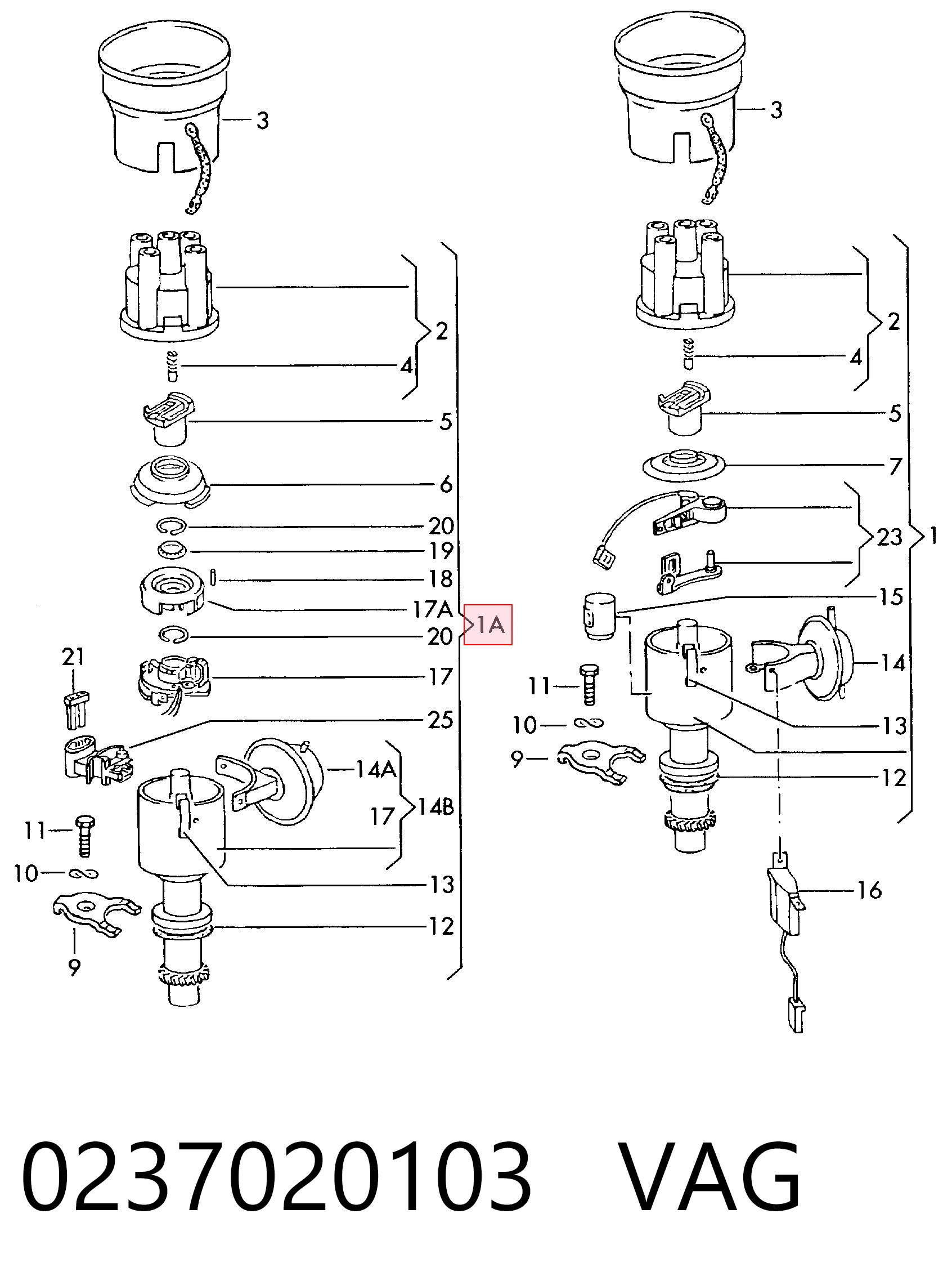 0237020186 Bosch Distribuidor de ignição (distribuidor)