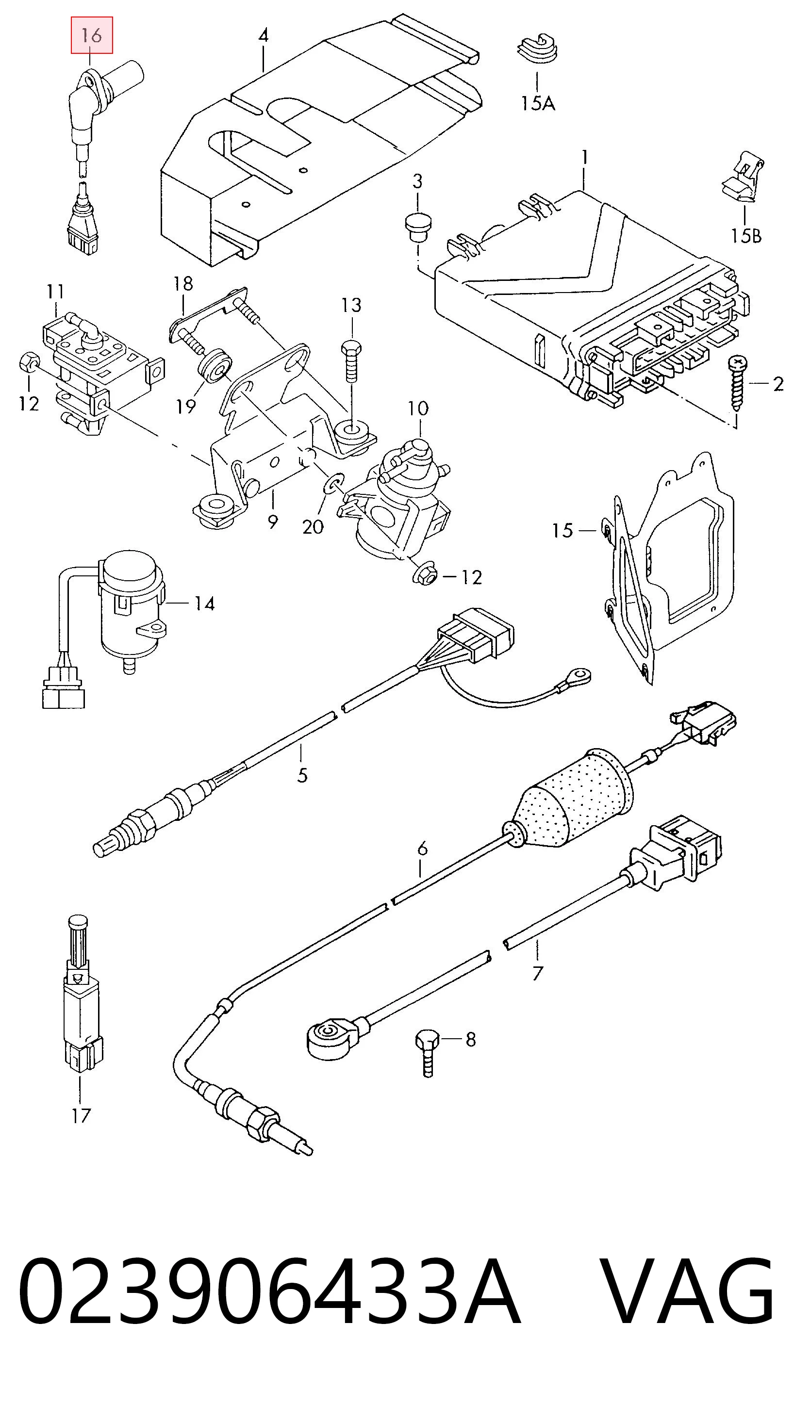023906433A VAG Sensor de posição (de revoluções) de cambota