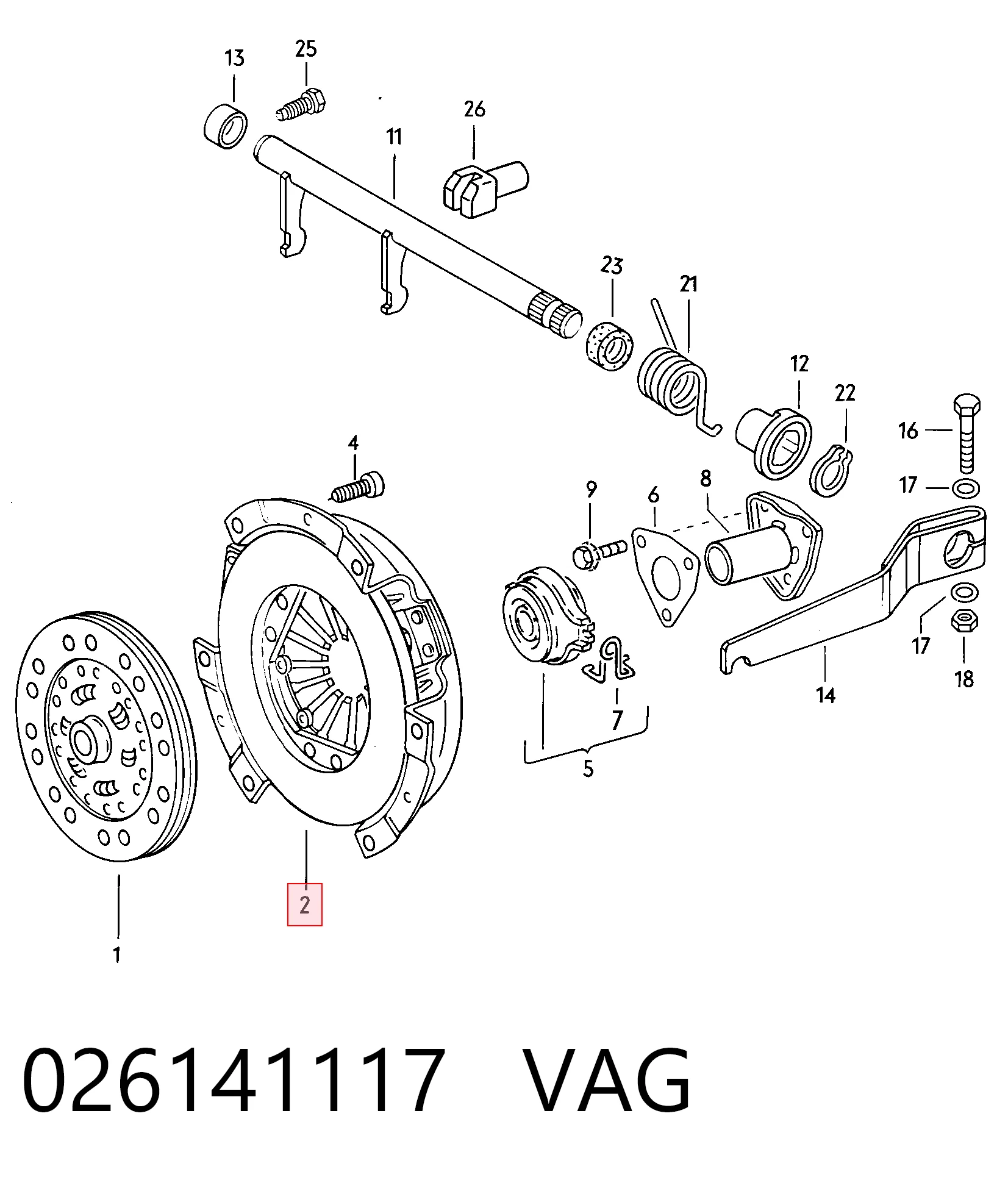 Cesta de embraiagem para Volkswagen Passat B2 32B