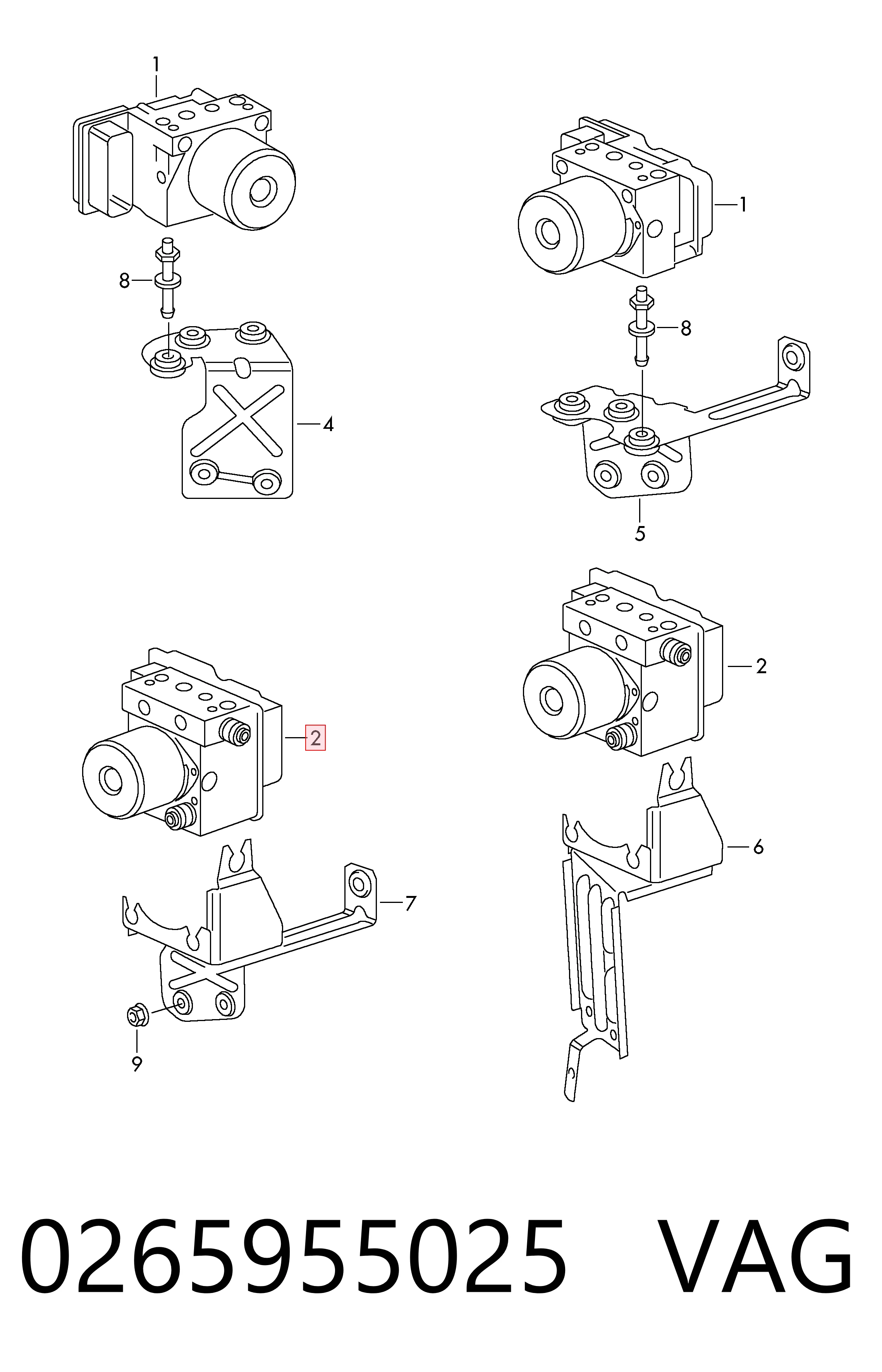 Unidade hidráulico de controlo ABS para Volkswagen Polo V 6R1, 6C1