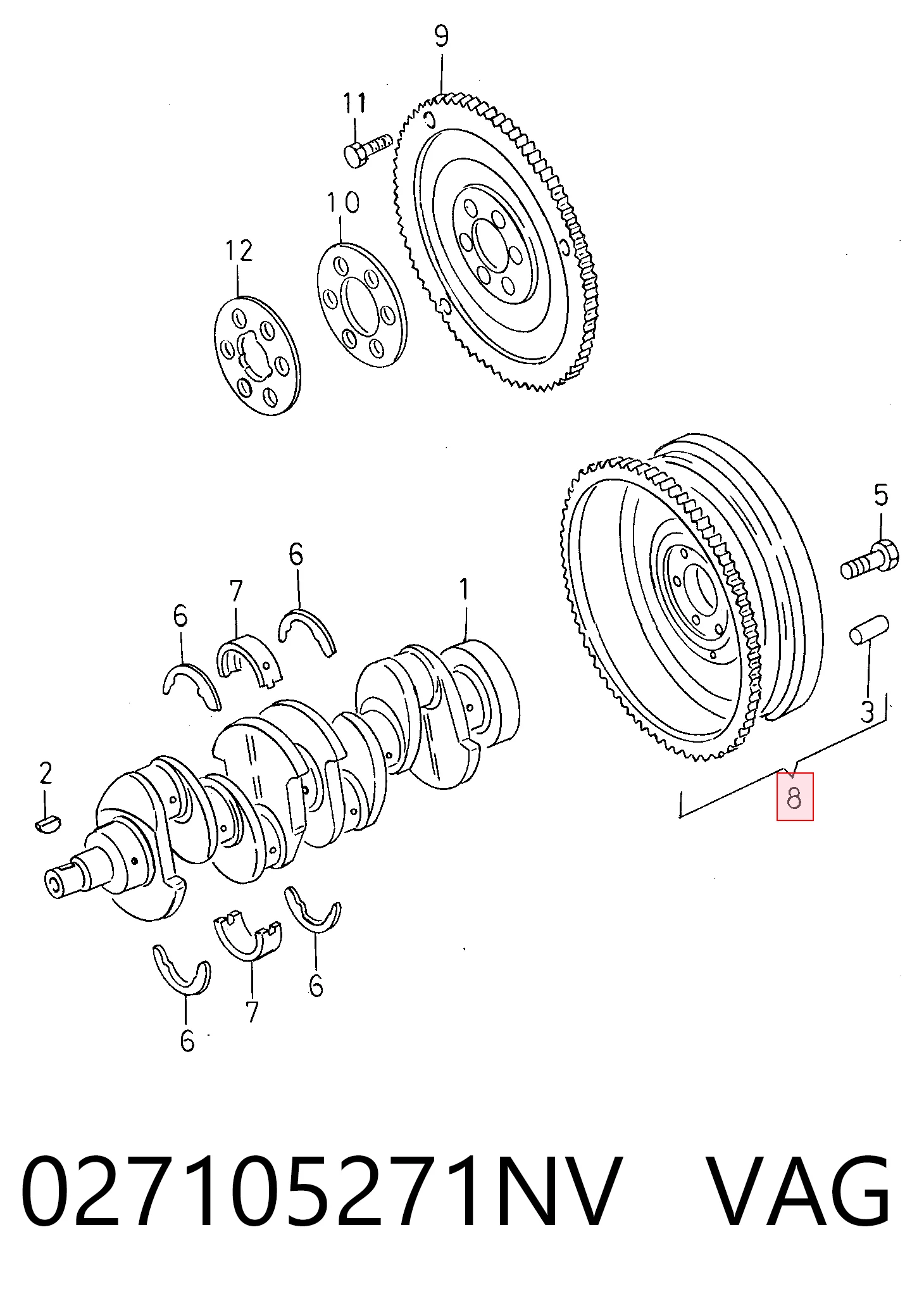Volante de motor 30105001 AND