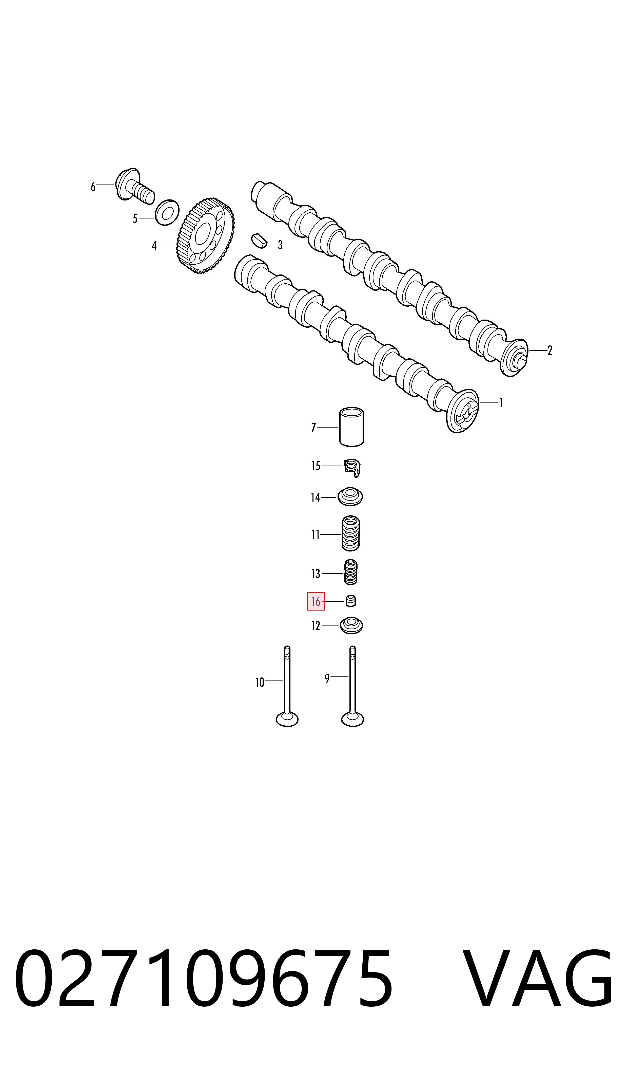 Compre 027109675 VAG Vedação de válvula (coletor de óleo), admissão/escape, kit para um motor
